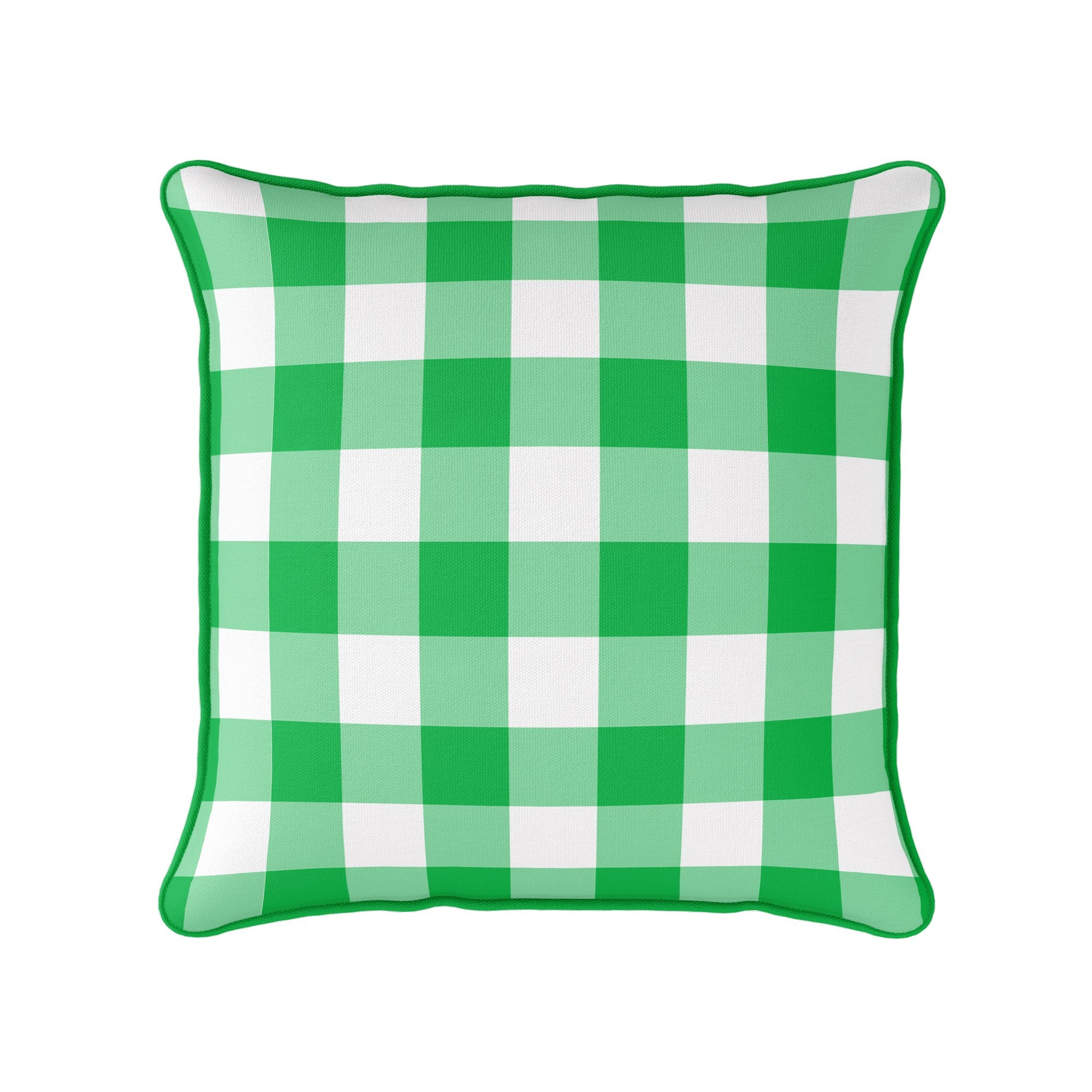 Gingham Check Medium Cushion - Greens - Hydrangea Lane Home