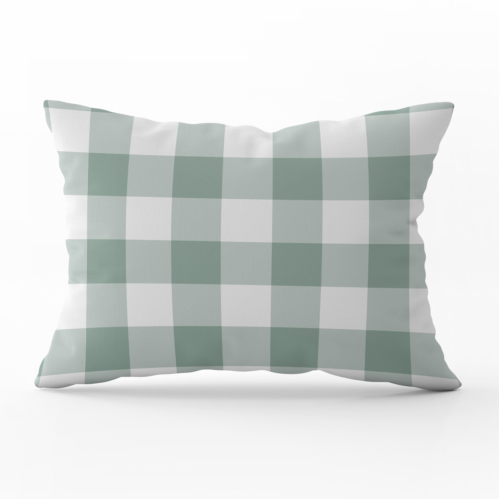 Gingham Check Medium Cushion - Greens - Hydrangea Lane Home