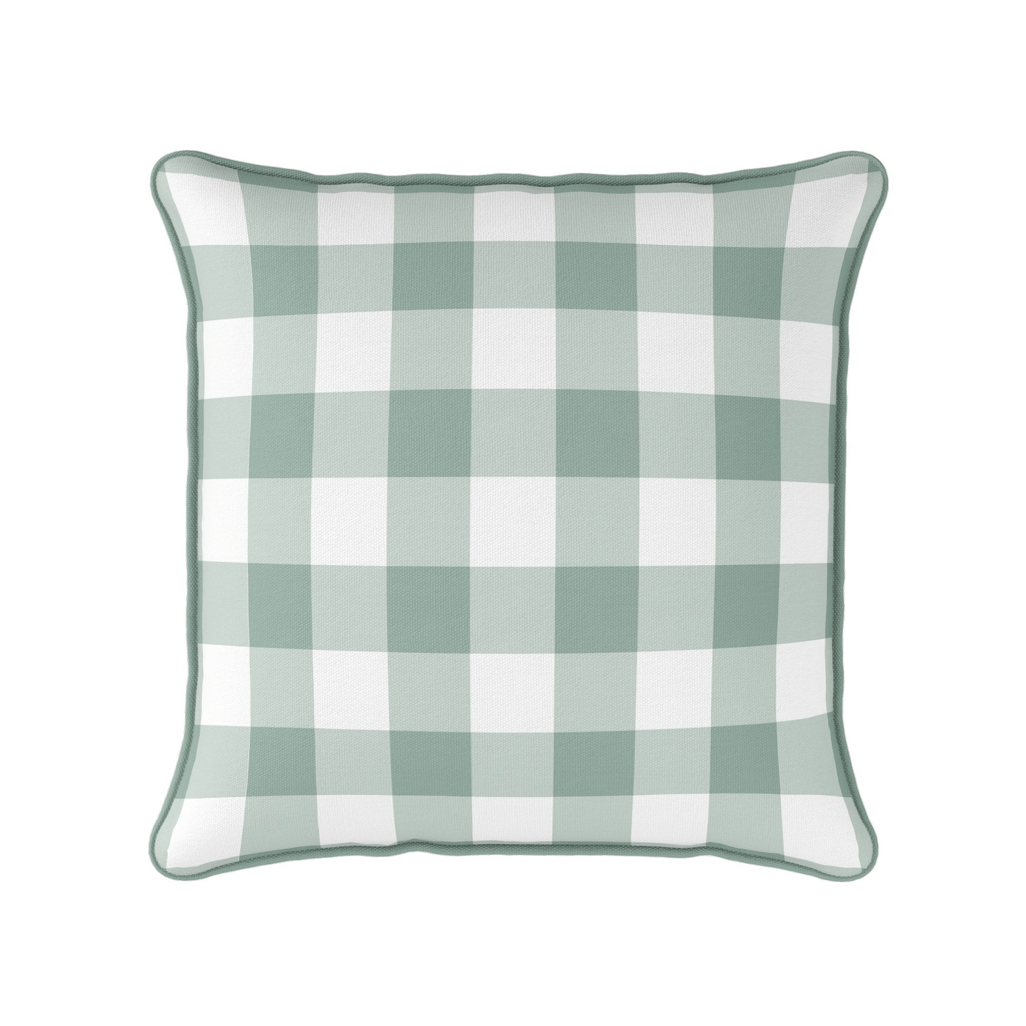 Gingham Check Medium Cushion - Greens - Hydrangea Lane Home