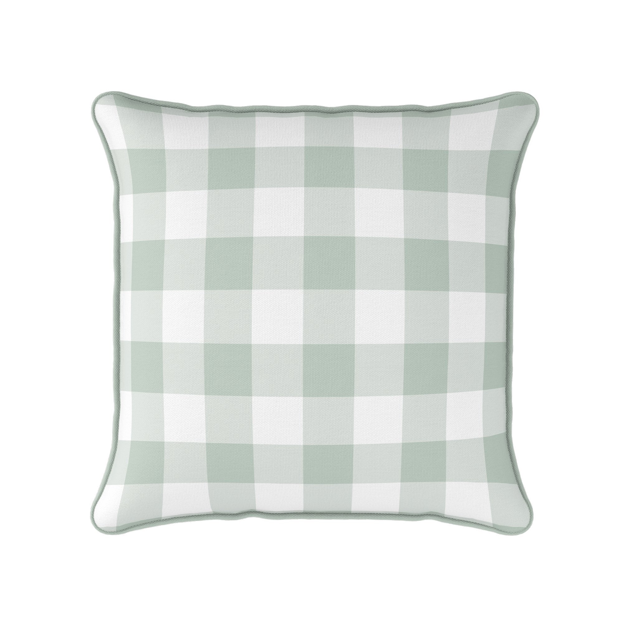 Gingham Check Medium Cushion - Greens - Hydrangea Lane Home