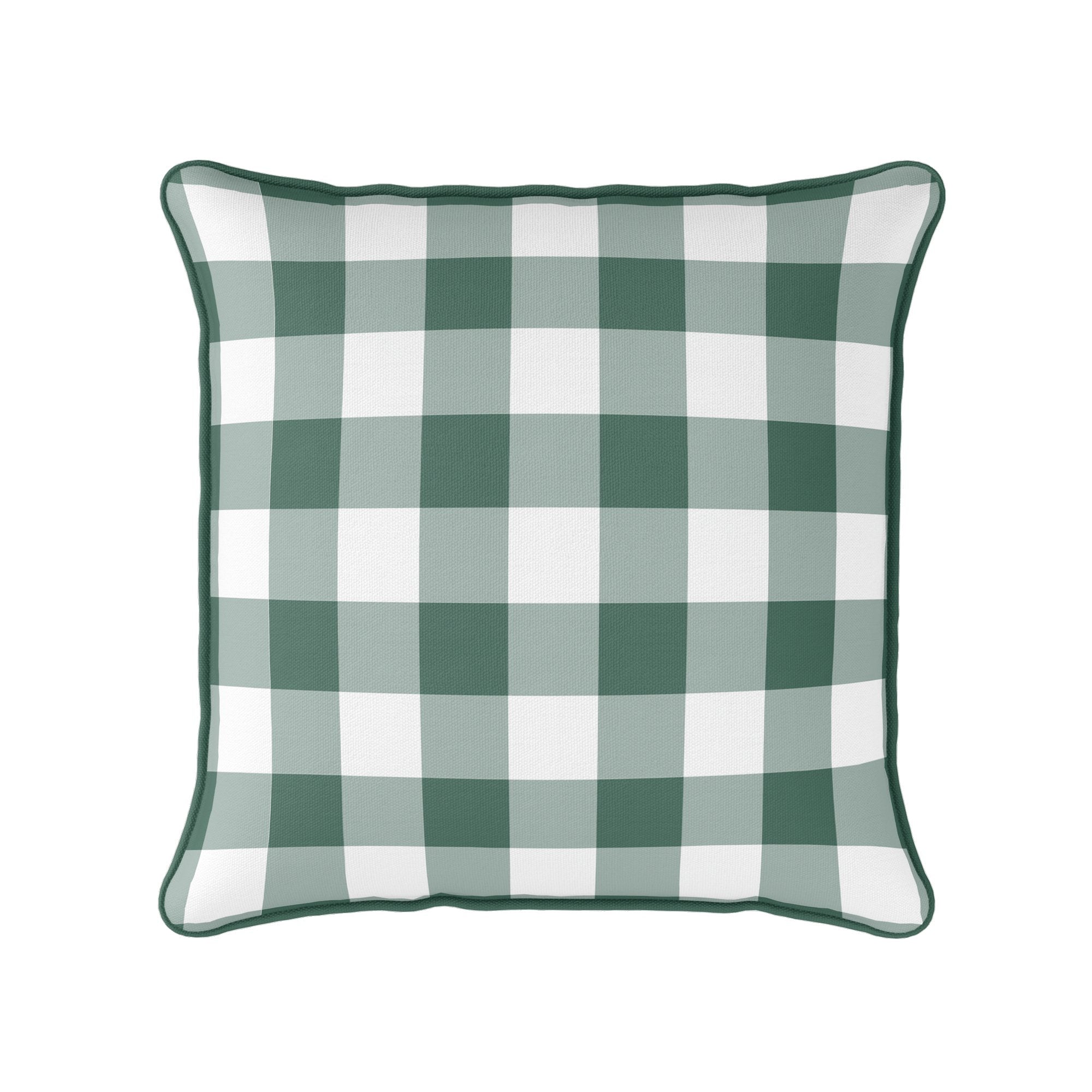Gingham Check Medium Cushion - Greens - Hydrangea Lane Home