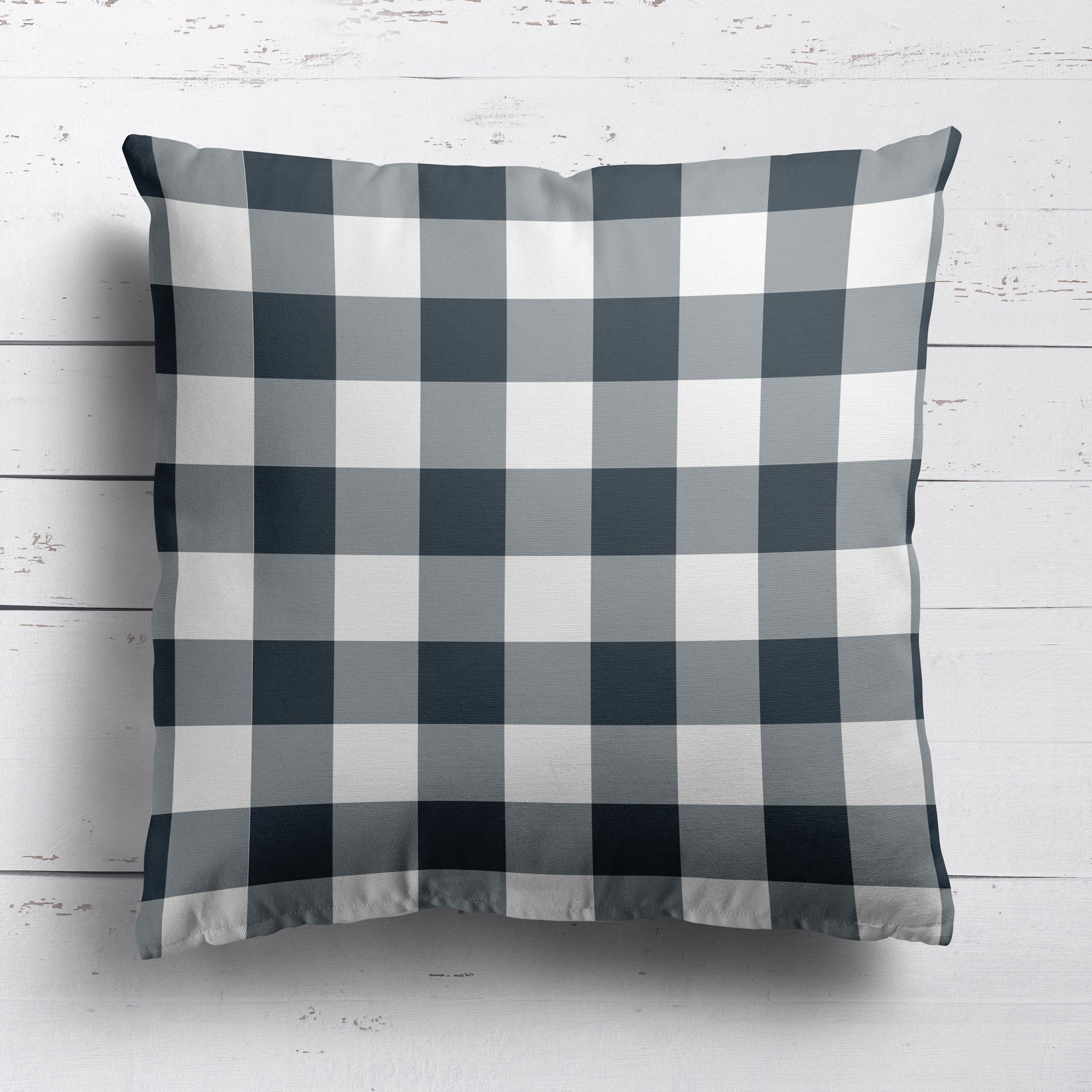 Gingham Check Medium Cushion - Neutrals - Hydrangea Lane Home