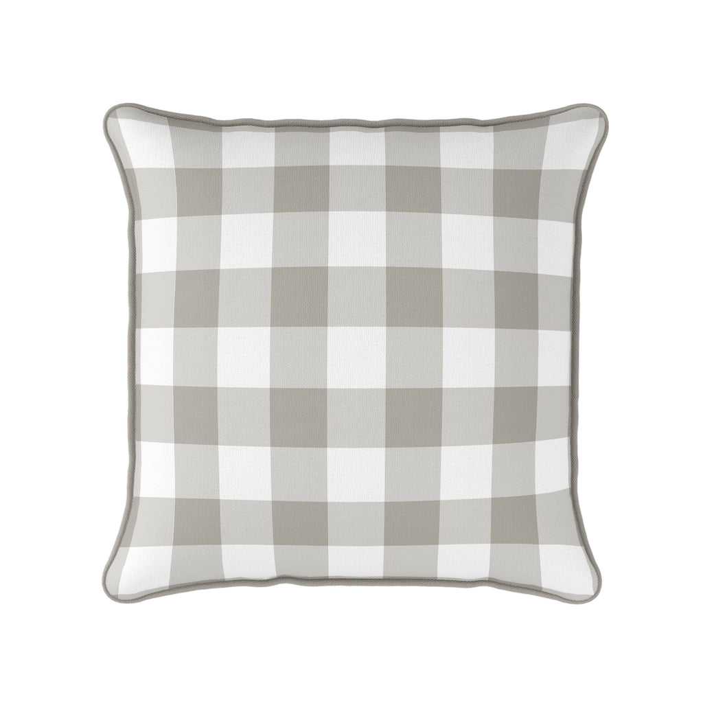 Gingham Check Medium Cushion - Neutrals - Hydrangea Lane Home