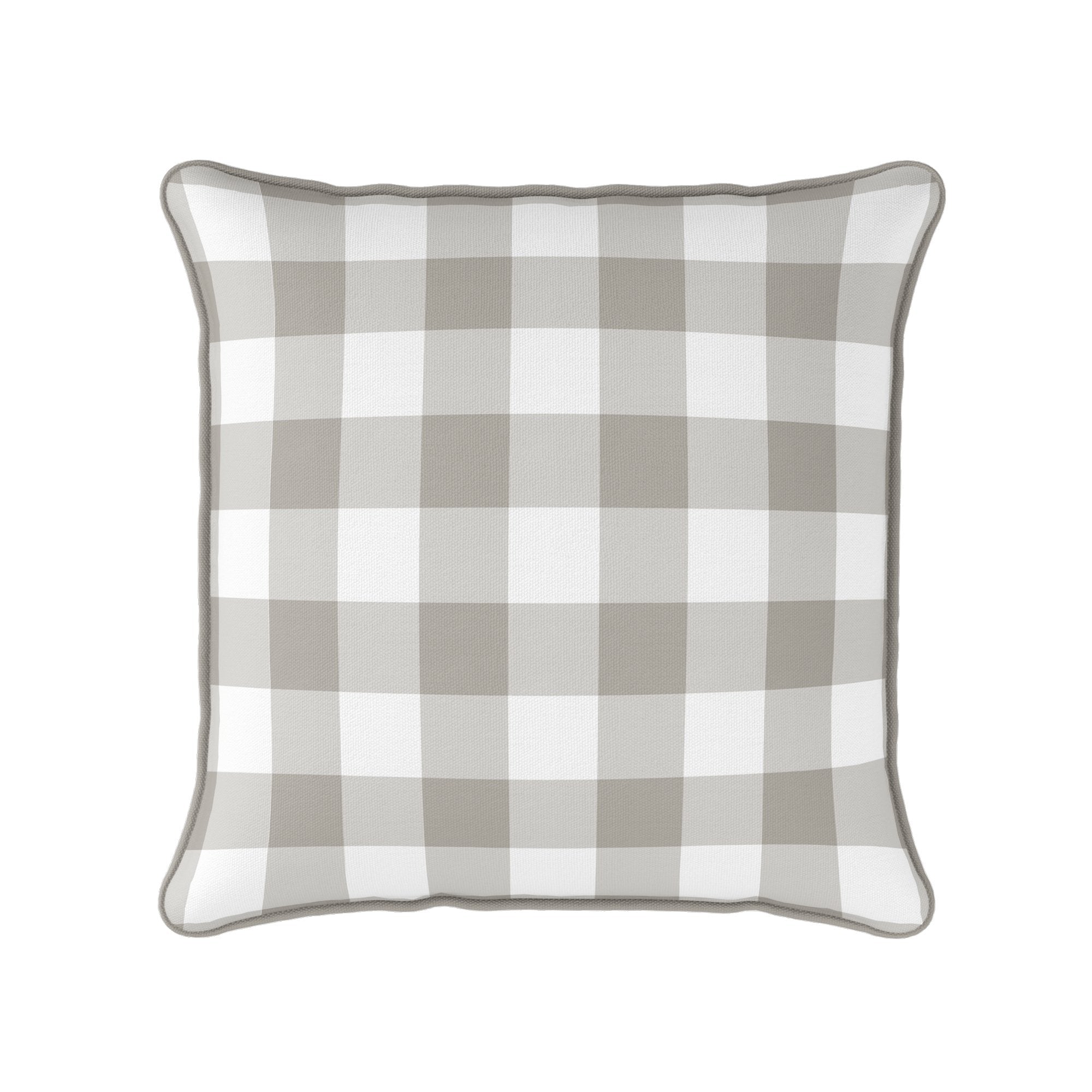 Gingham Check Medium Cushion - Neutrals - Hydrangea Lane Home