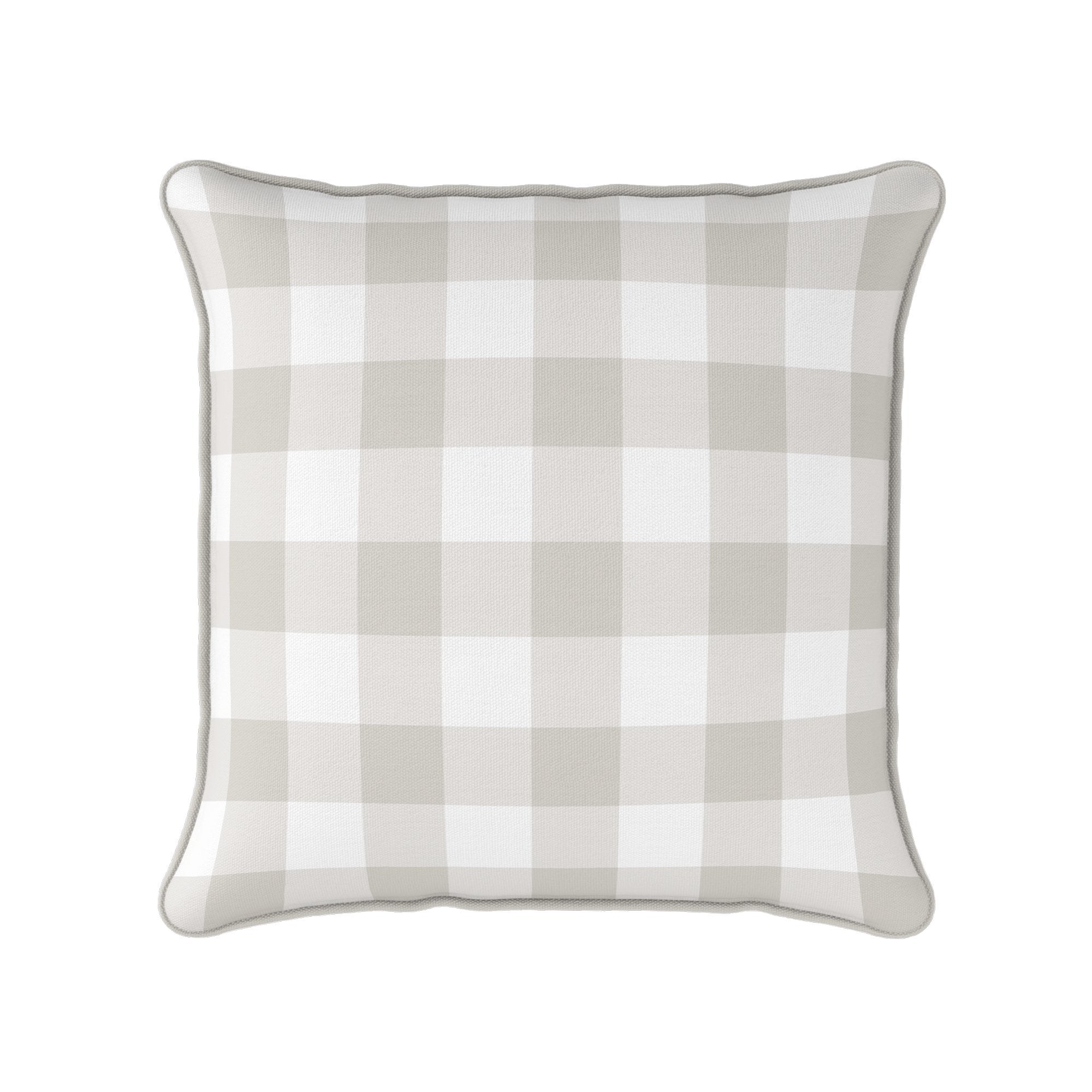 Gingham Check Medium Cushion - Neutrals - Hydrangea Lane Home
