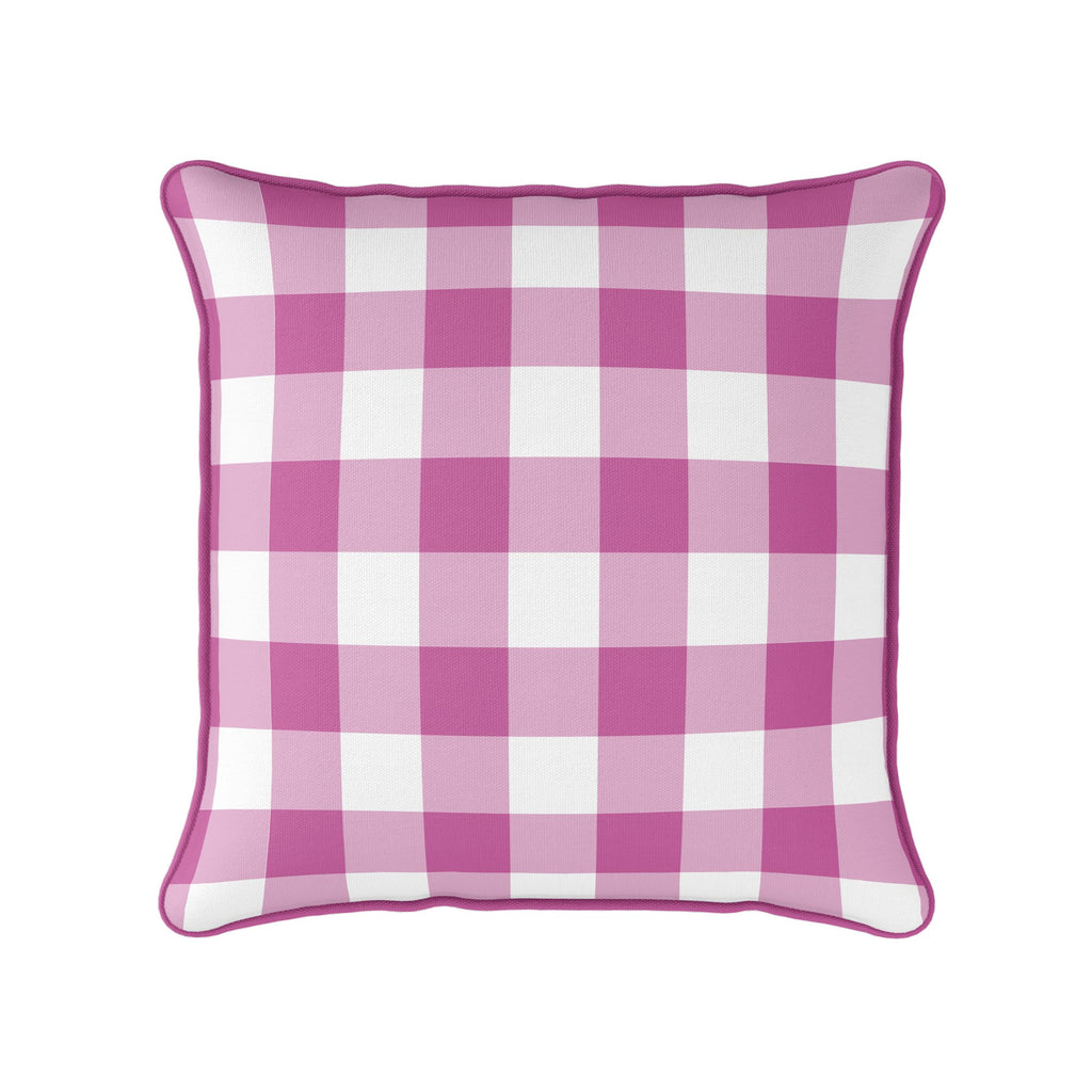 Gingham Check Medium Cushion - Pinks - Hydrangea Lane Home