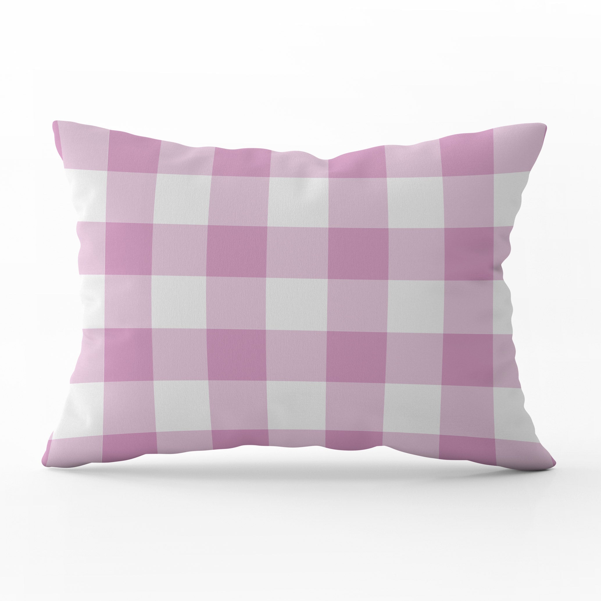 Gingham Check Medium Cushion - Pinks - Hydrangea Lane Home
