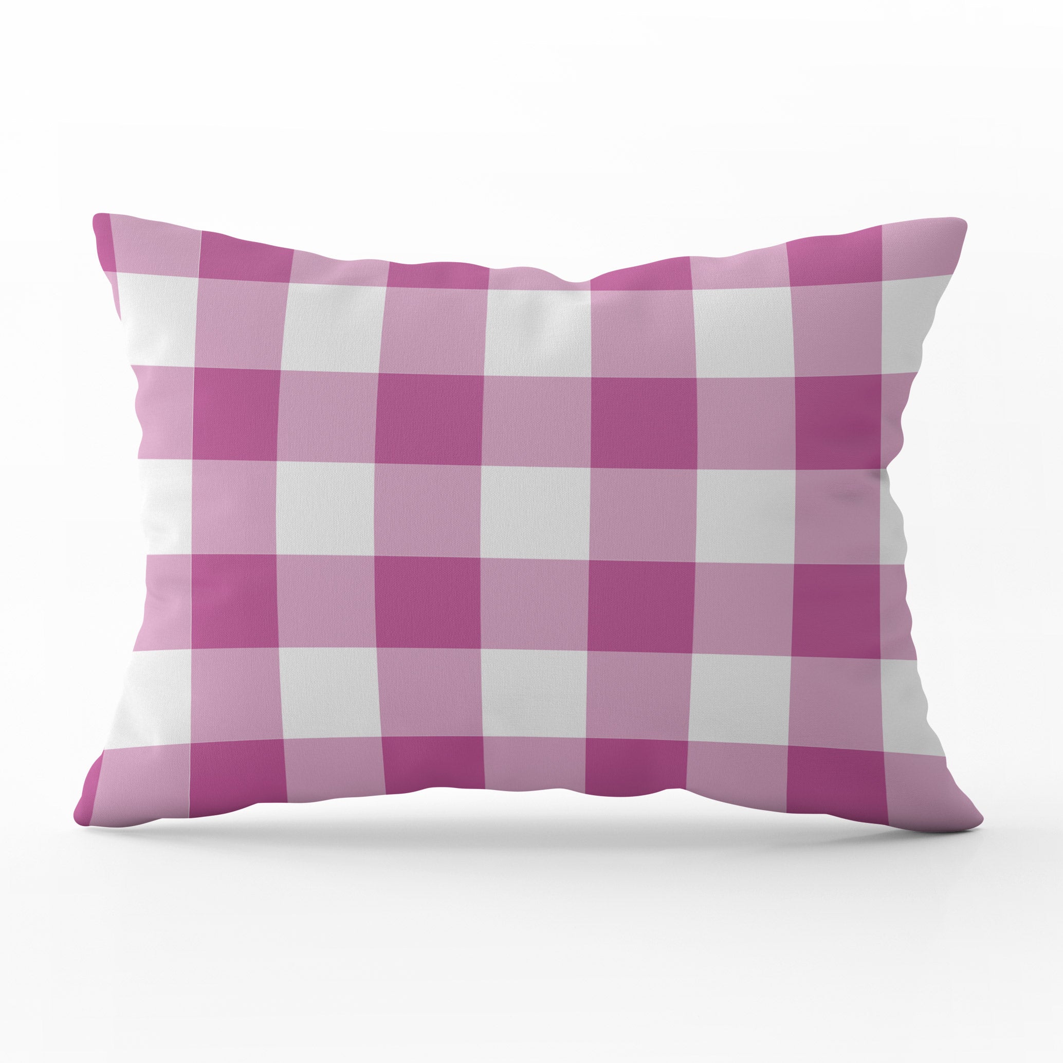 Gingham Check Medium Cushion - Pinks - Hydrangea Lane Home