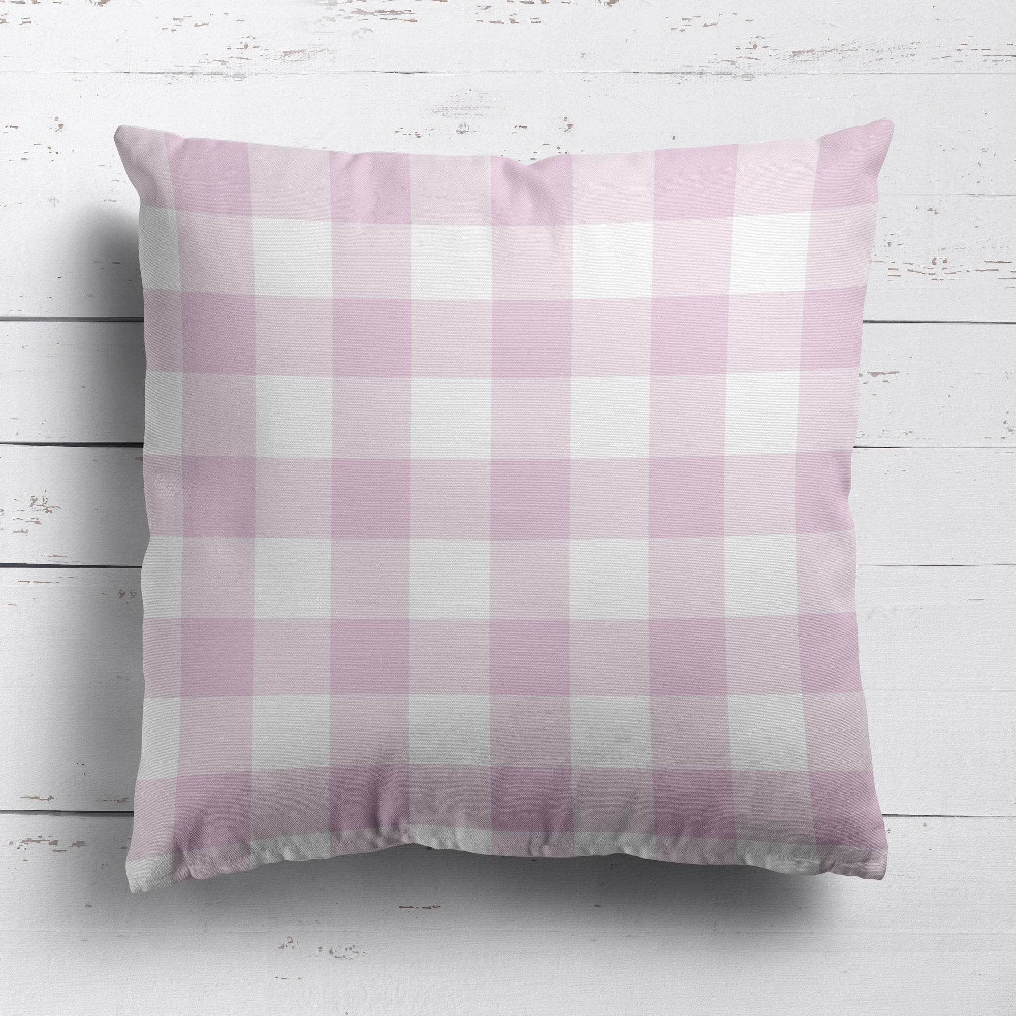 Gingham Check Medium Cushion - Pinks - Hydrangea Lane Home