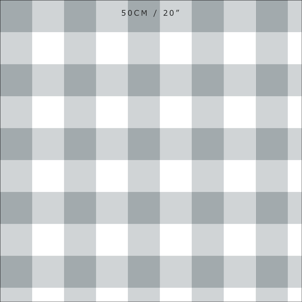 Gingham Check Medium Fabric - Koala - Hydrangea Lane Home