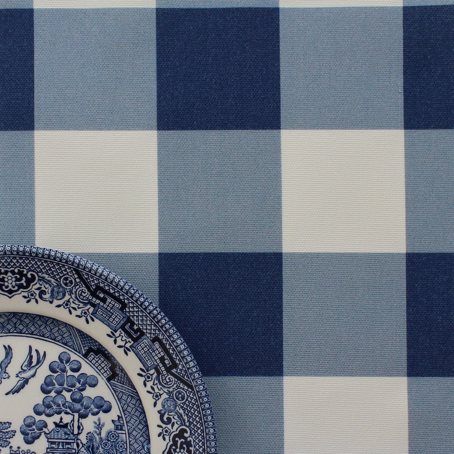 Gingham Check Medium Fabric - Navy - Hydrangea Lane Home