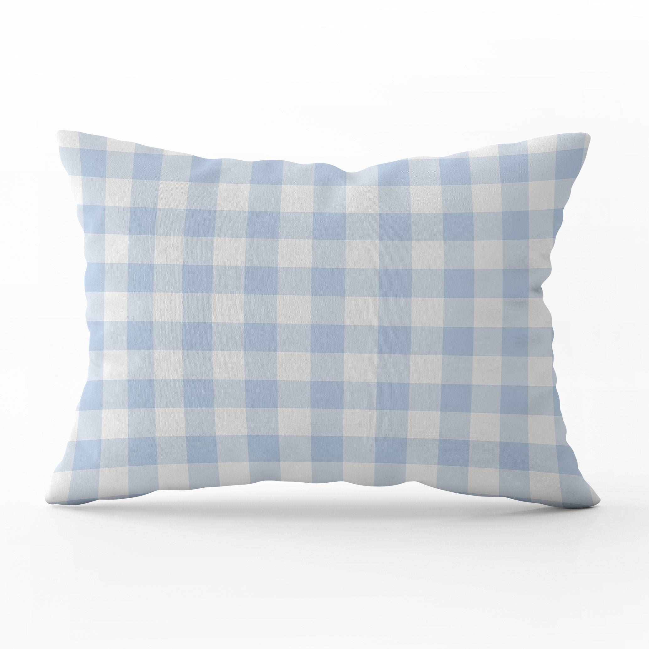 Gingham Check Small Cushion - Blues - Hydrangea Lane Home