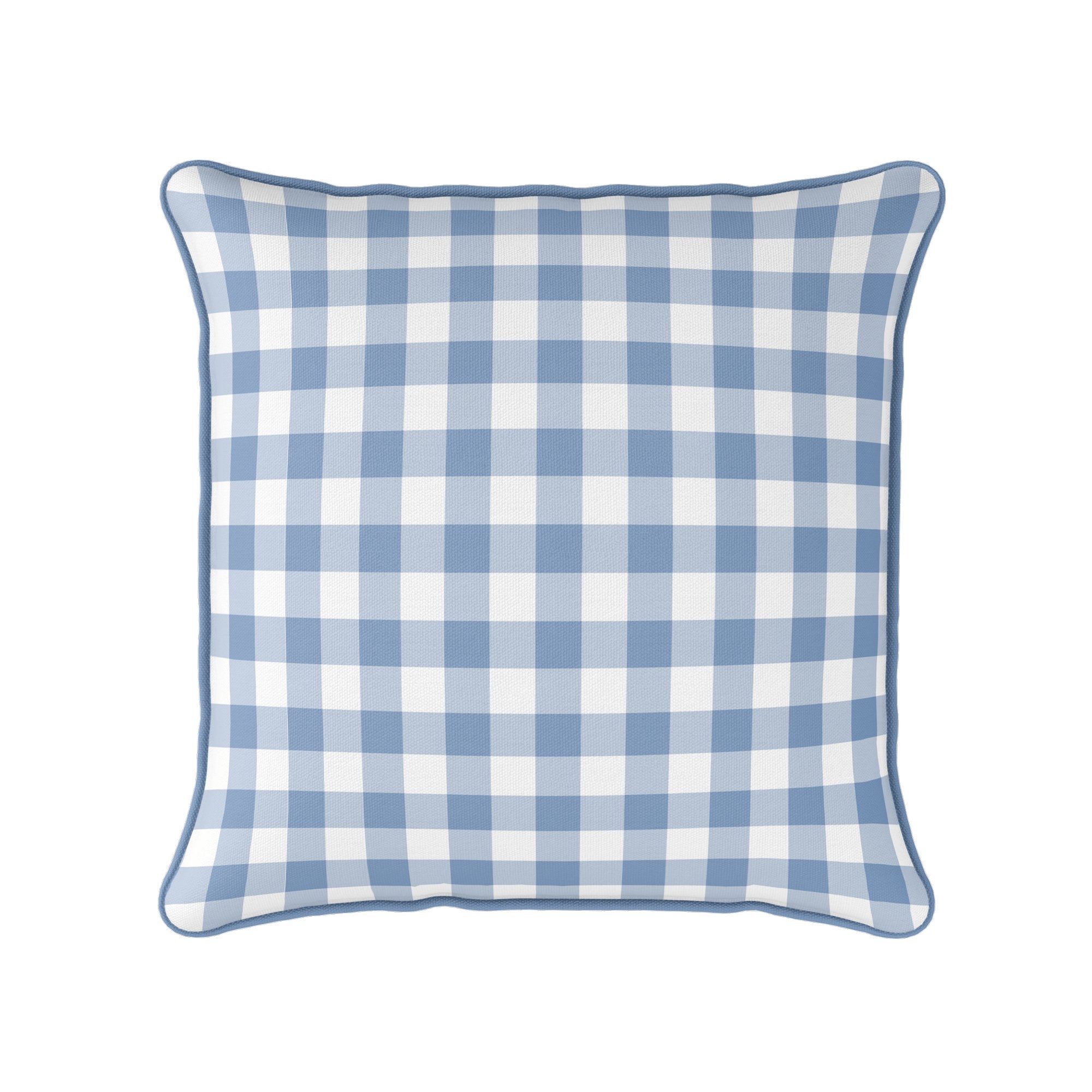 Gingham Check Small Cushion - Blues - Hydrangea Lane Home