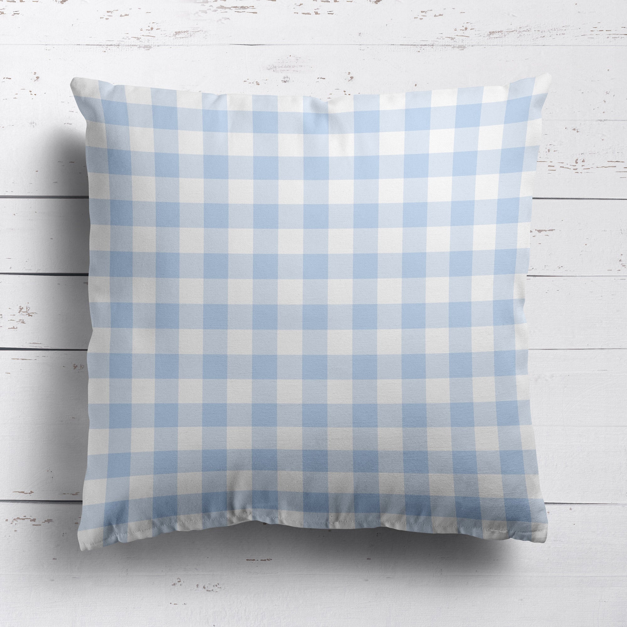 Gingham Check Small Cushion - Blues - Hydrangea Lane Home