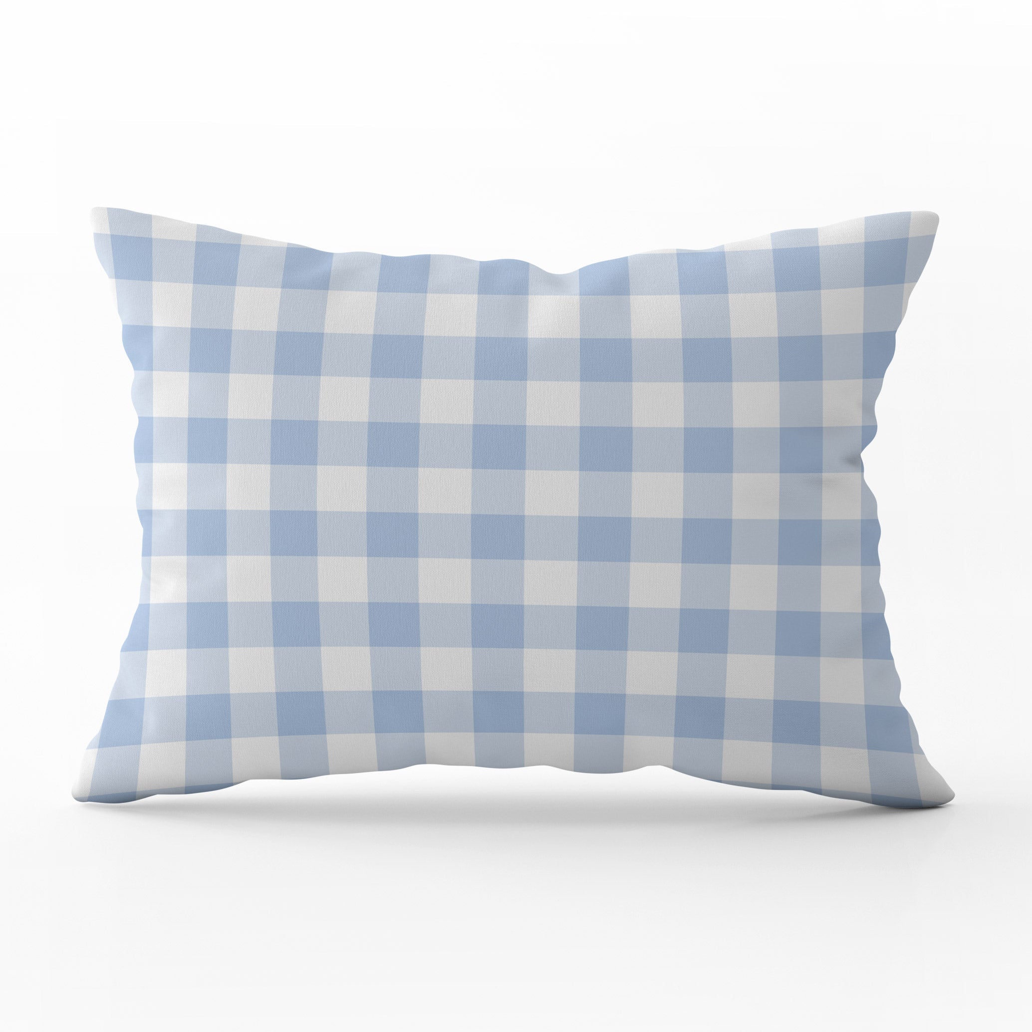 Gingham Check Small Cushion - Blues - Hydrangea Lane Home