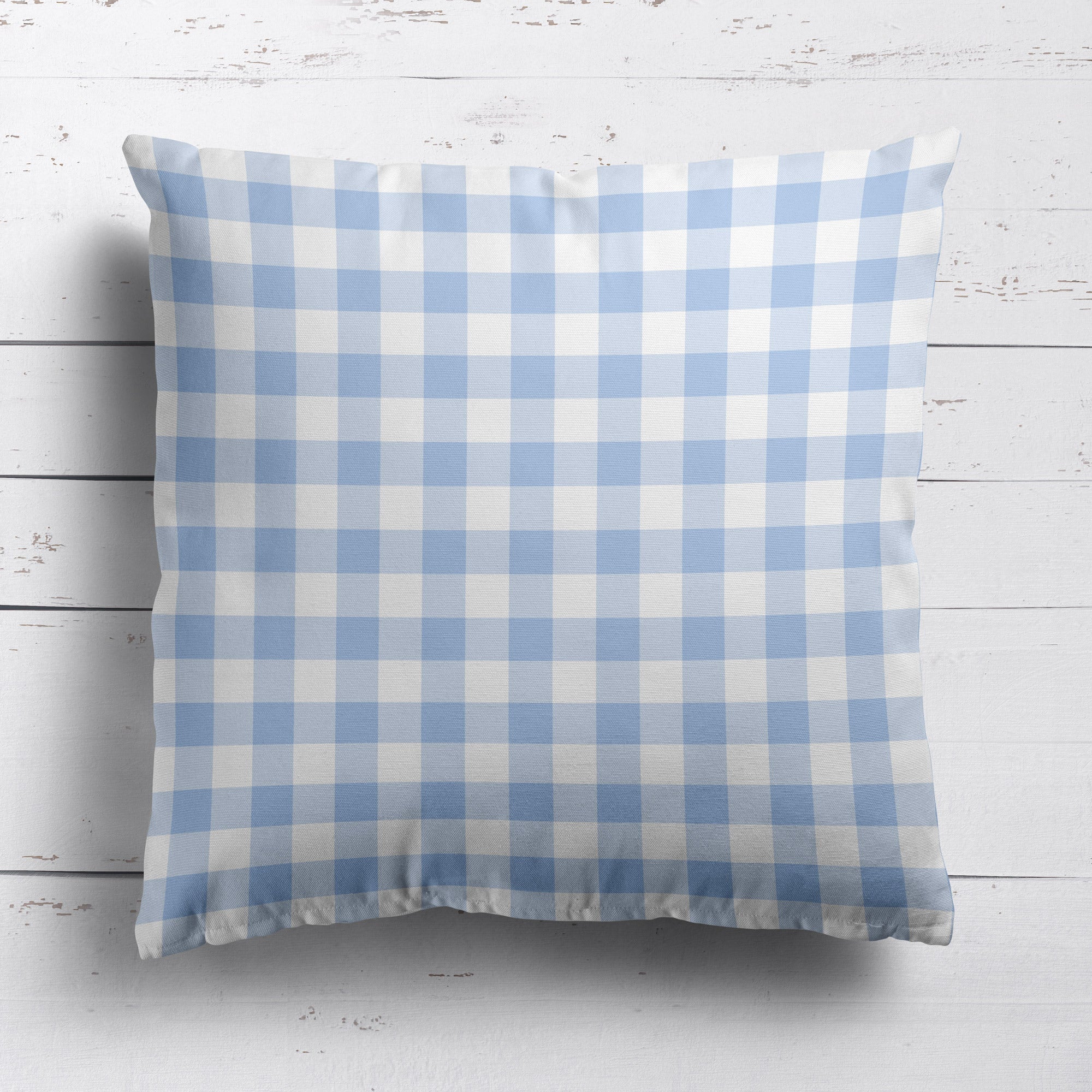 Gingham Check Small Cushion - Blues - Hydrangea Lane Home