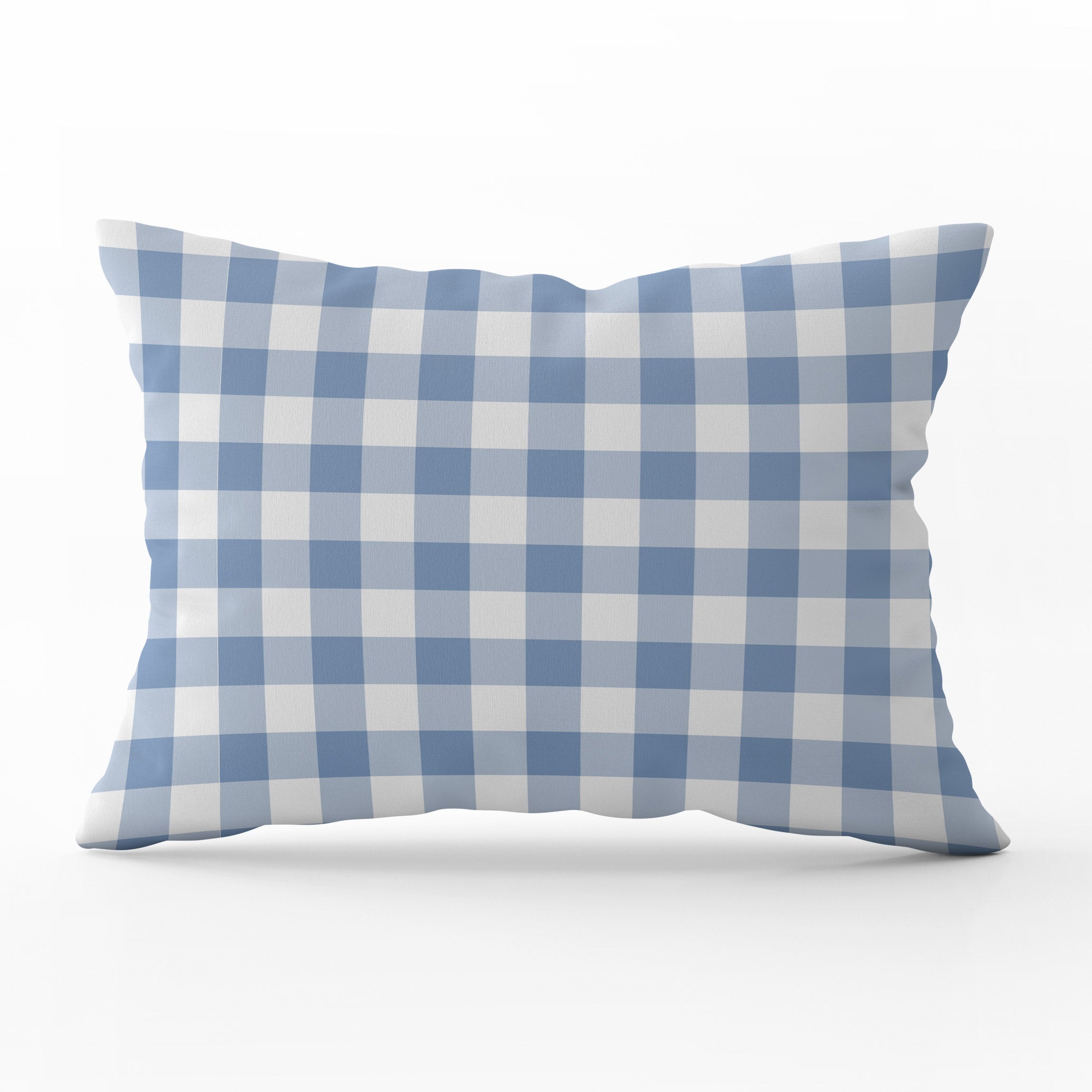 Gingham Check Small Cushion - Blues - Hydrangea Lane Home