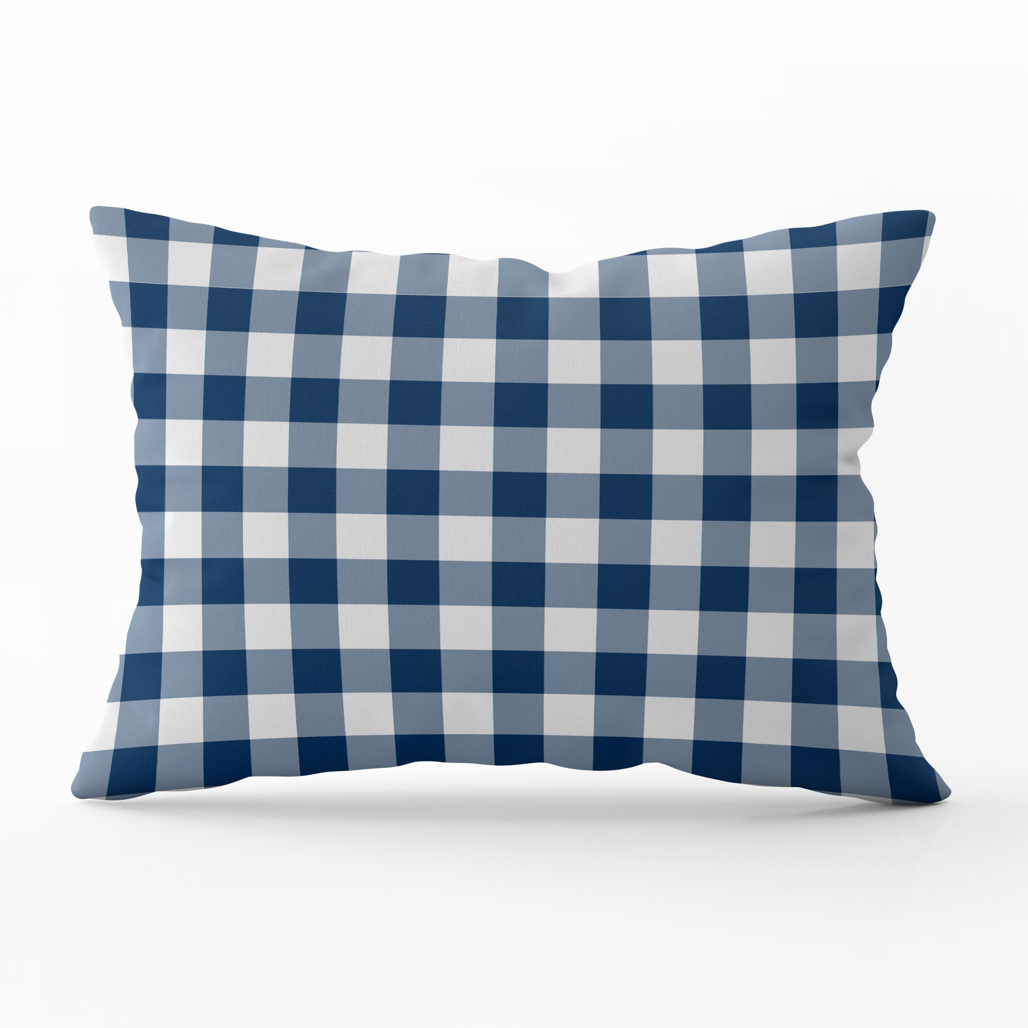 Gingham Check Small Cushion - Blues - Hydrangea Lane Home