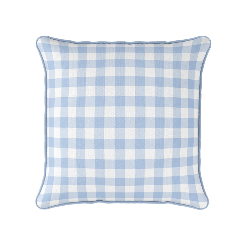 Gingham Check Small Cushion - Blues - Hydrangea Lane Home