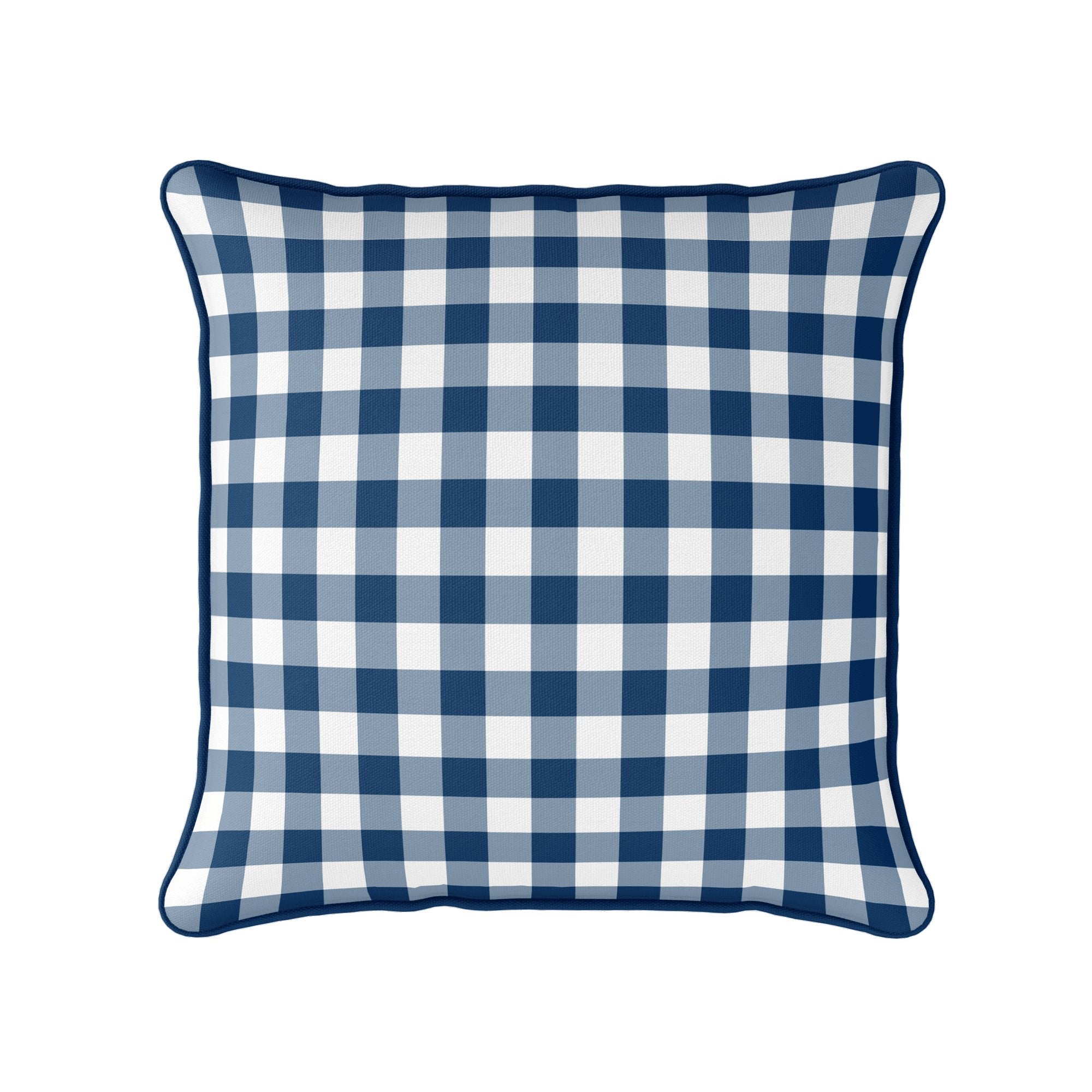 Gingham Check Small Cushion - Blues - Hydrangea Lane Home