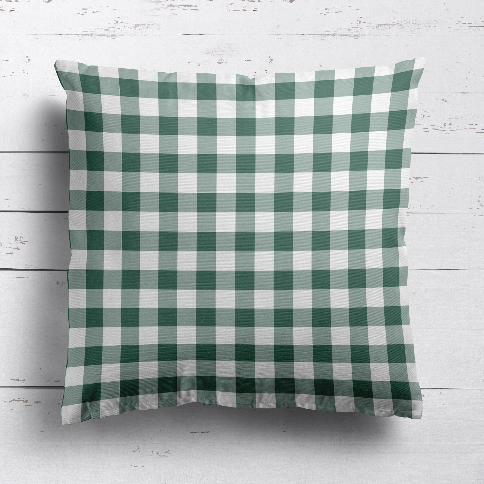 Gingham Check Small Cushion - Greens - Hydrangea Lane Home
