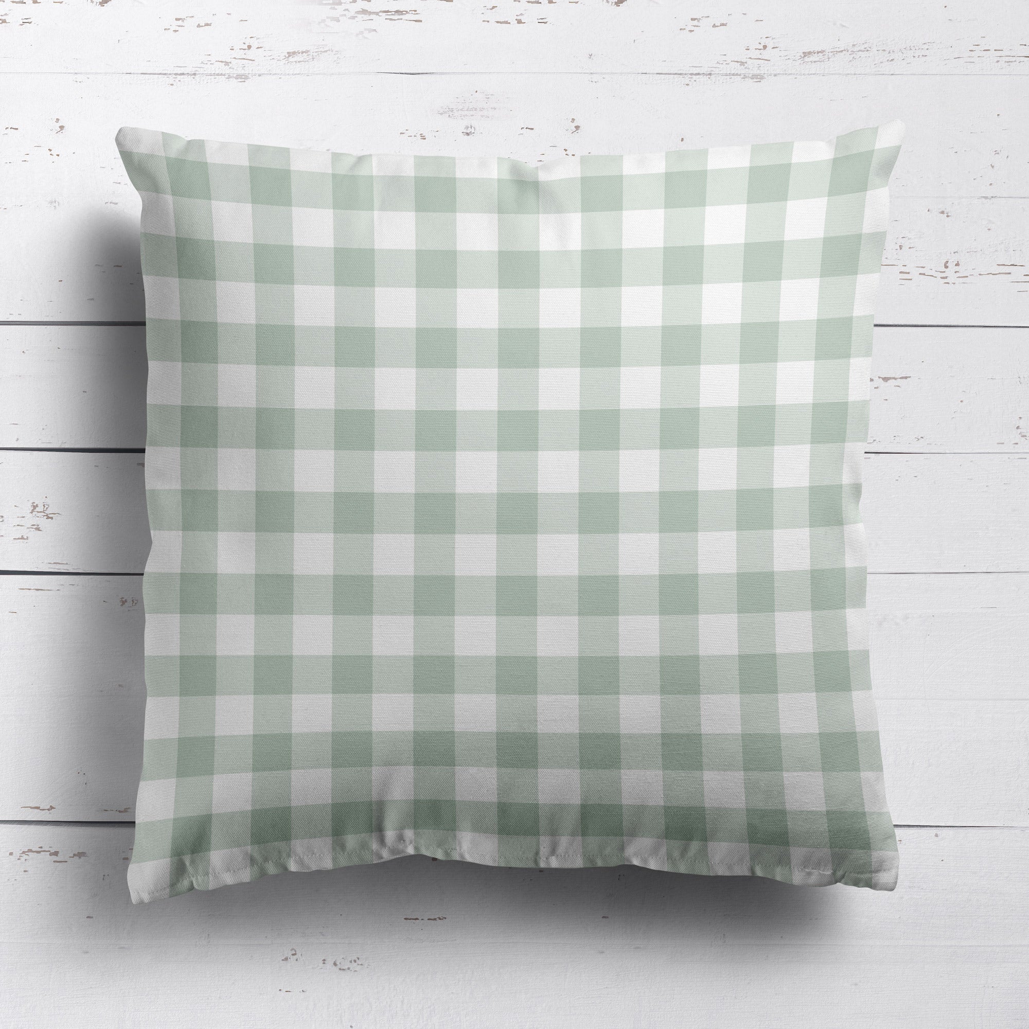 Gingham Check Small Cushion - Greens - Hydrangea Lane Home