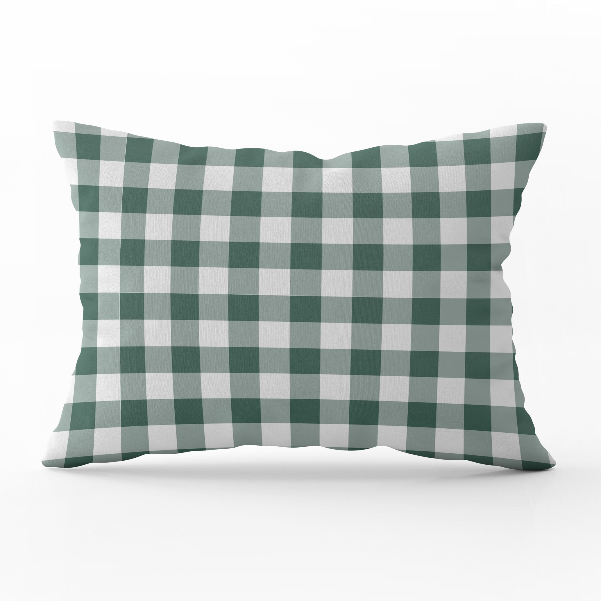 Gingham Check Small Cushion - Greens - Hydrangea Lane Home