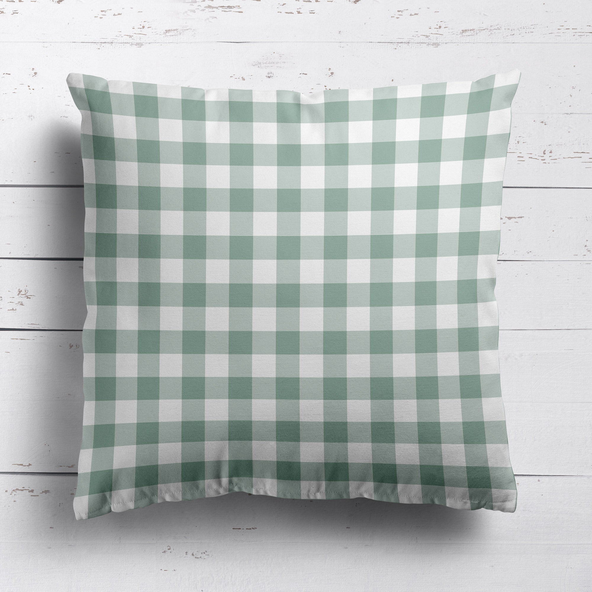 Gingham Check Small Cushion - Greens - Hydrangea Lane Home