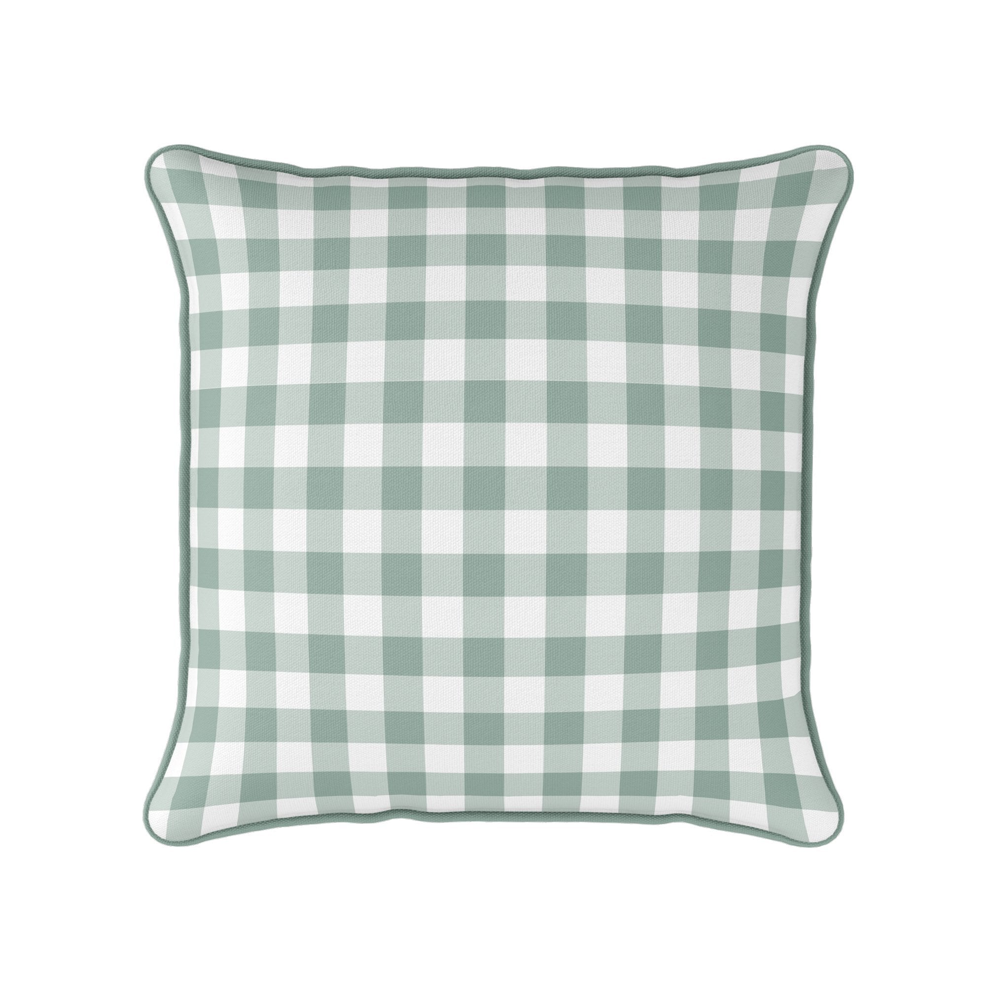 Gingham Check Small Cushion - Greens - Hydrangea Lane Home