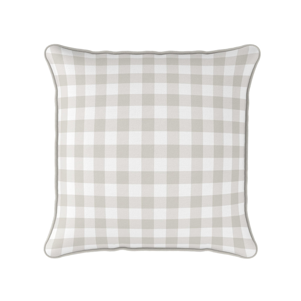 Gingham Check Small Cushion - Neutrals - Hydrangea Lane Home