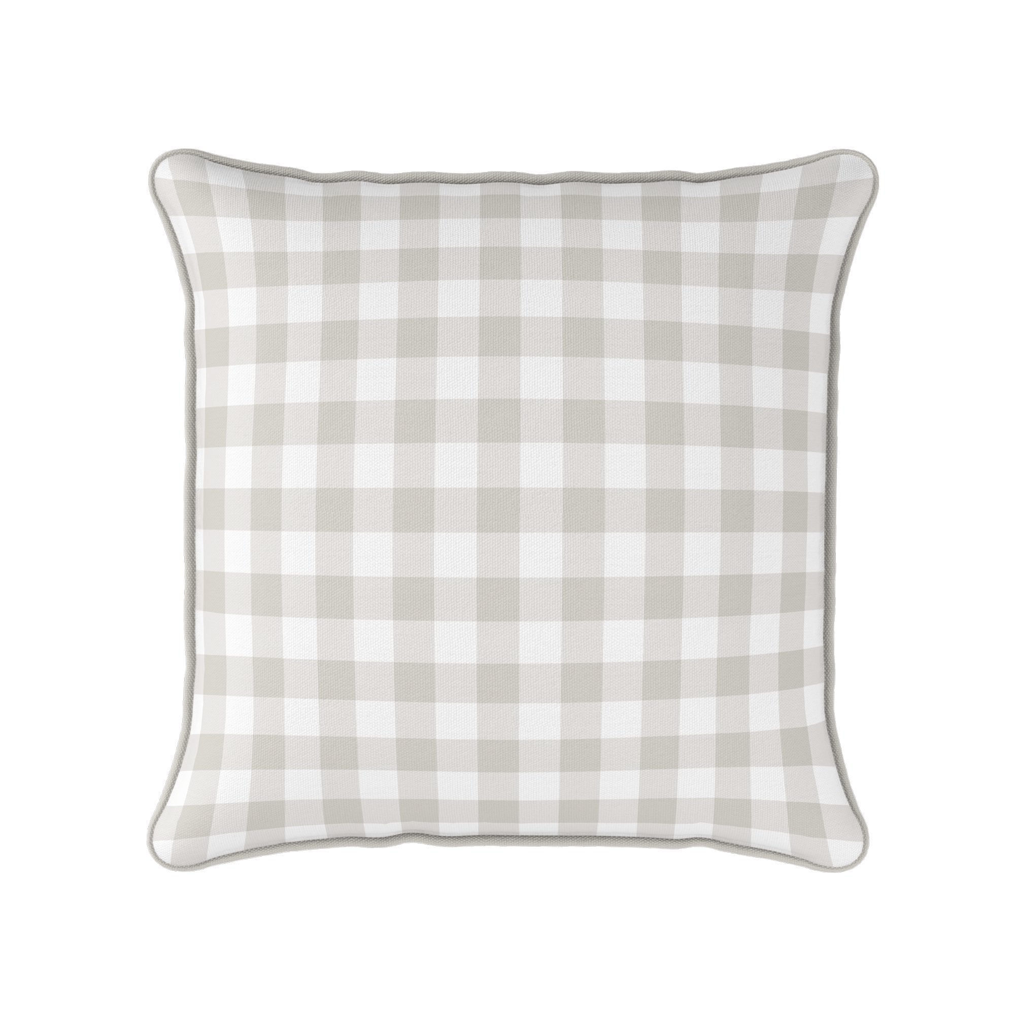 Gingham Check Small Cushion - Neutrals - Hydrangea Lane Home