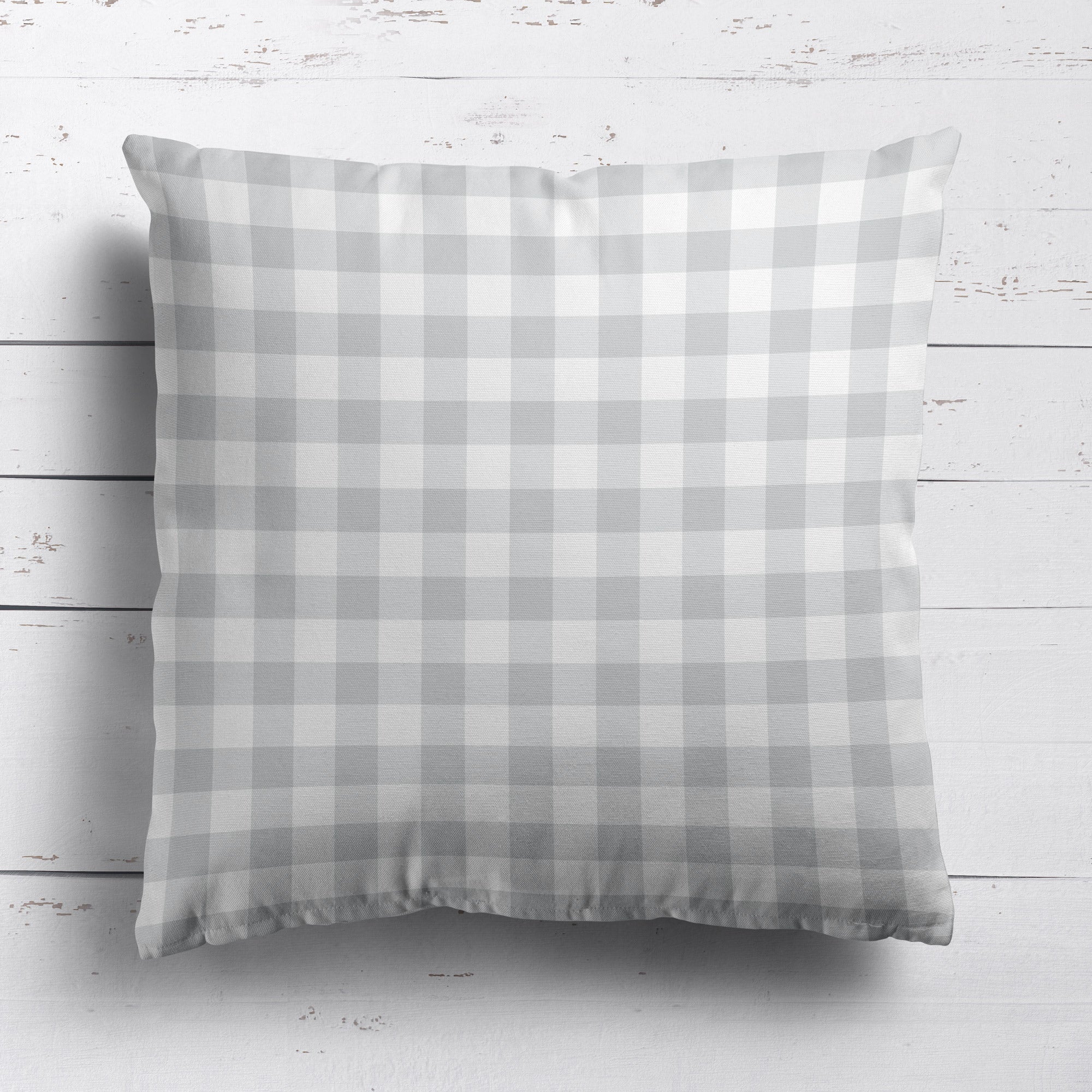 Gingham Check Small Cushion - Neutrals - Hydrangea Lane Home