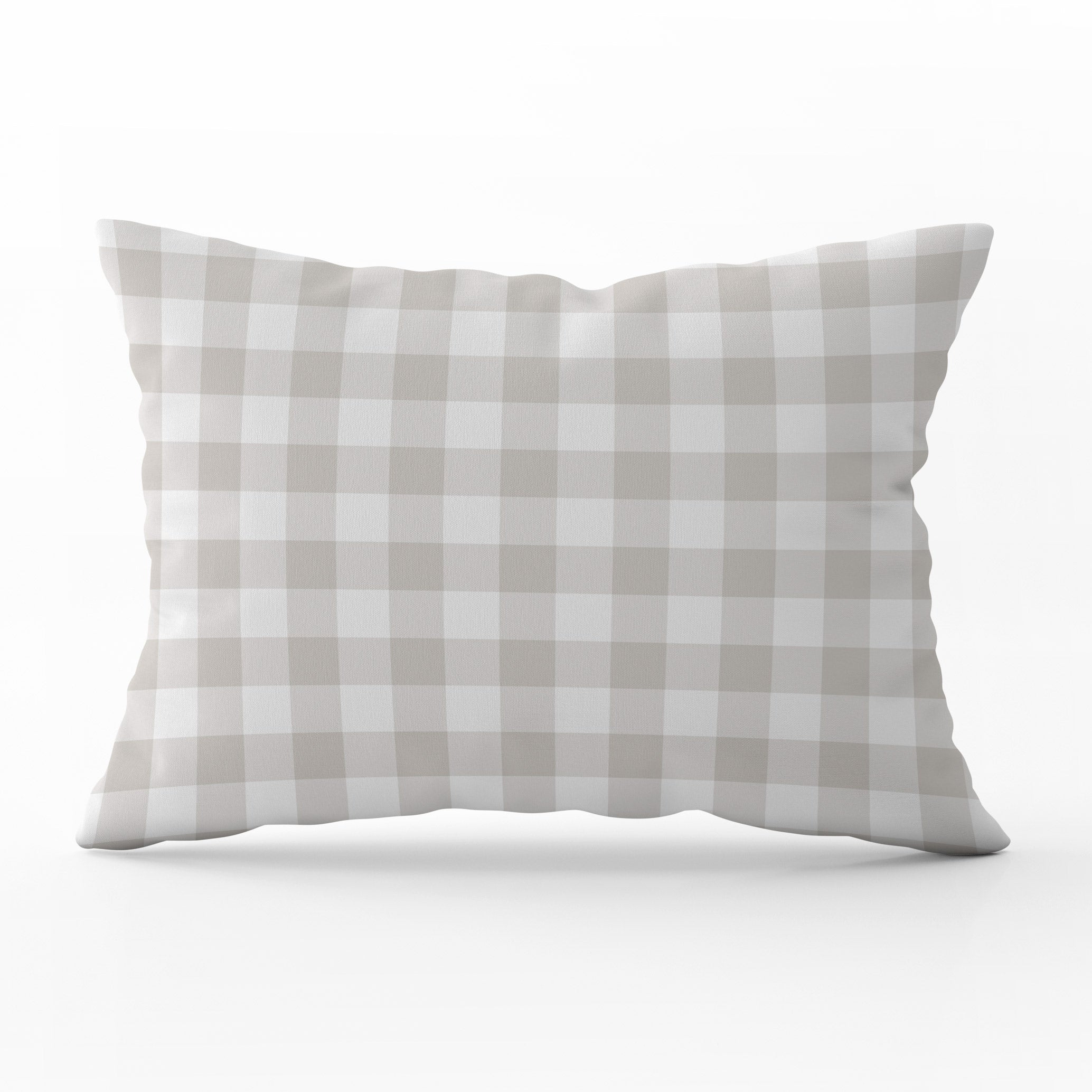 Gingham Check Small Cushion - Neutrals - Hydrangea Lane Home