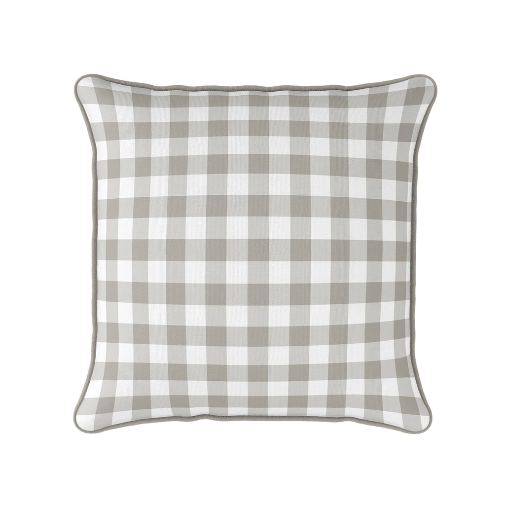 Gingham Check Small Cushion - Neutrals - Hydrangea Lane Home