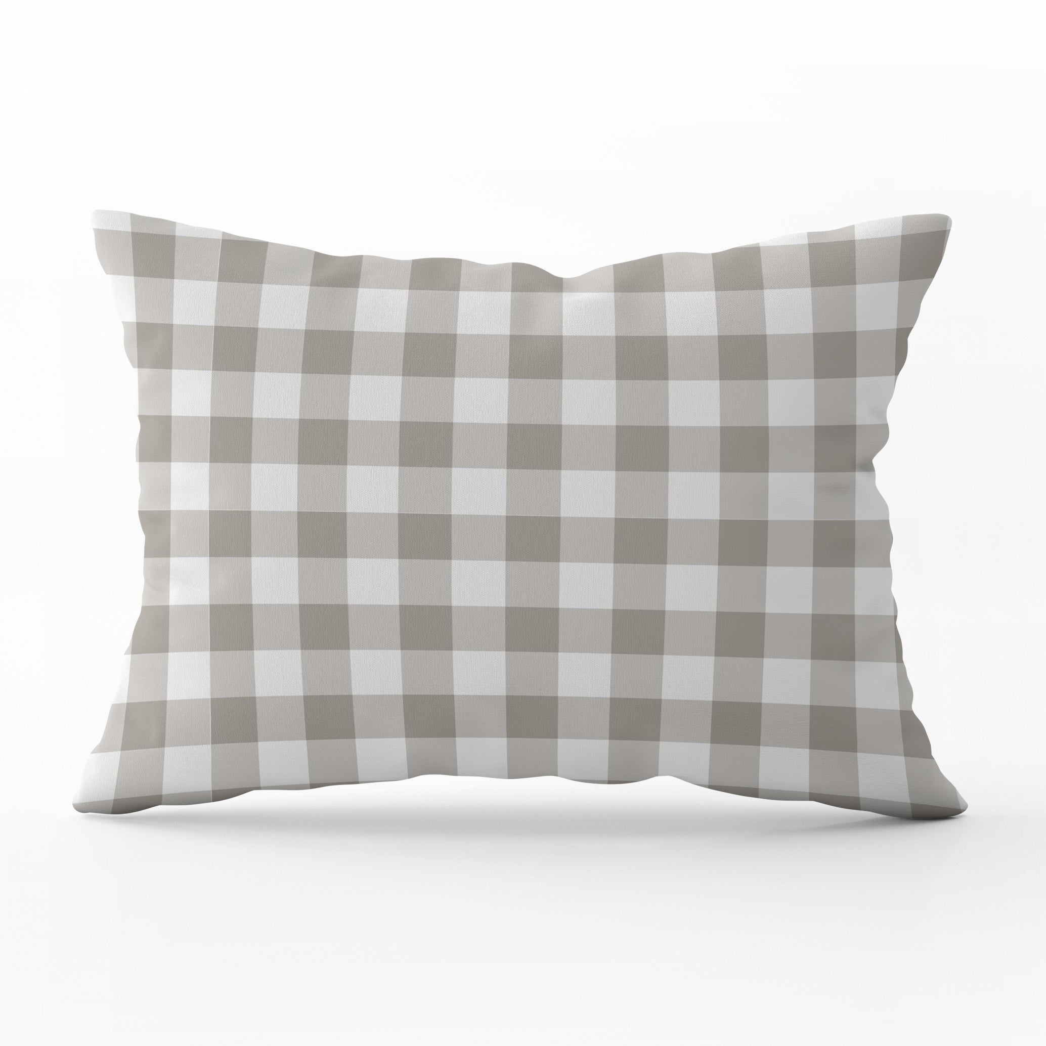 Gingham Check Small Cushion - Neutrals - Hydrangea Lane Home