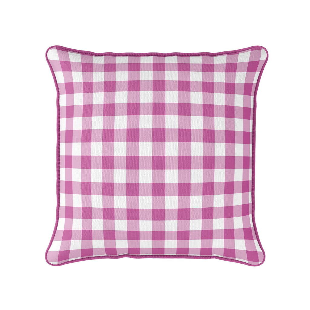 Gingham Check Small Cushion - Pinks - Hydrangea Lane Home