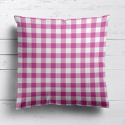 Gingham Check Small Cushion - Pinks - Hydrangea Lane Home