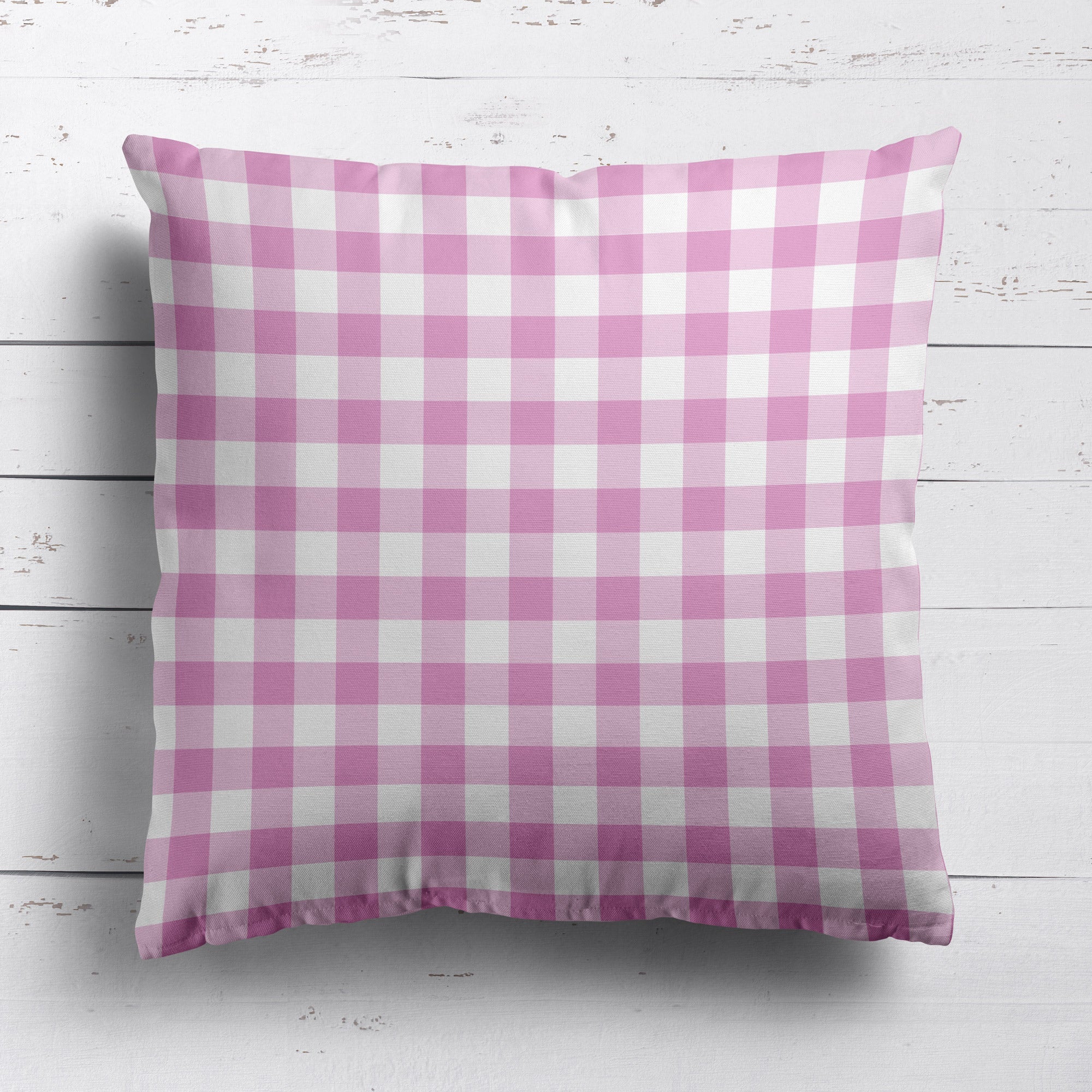 Gingham Check Small Cushion - Pinks - Hydrangea Lane Home
