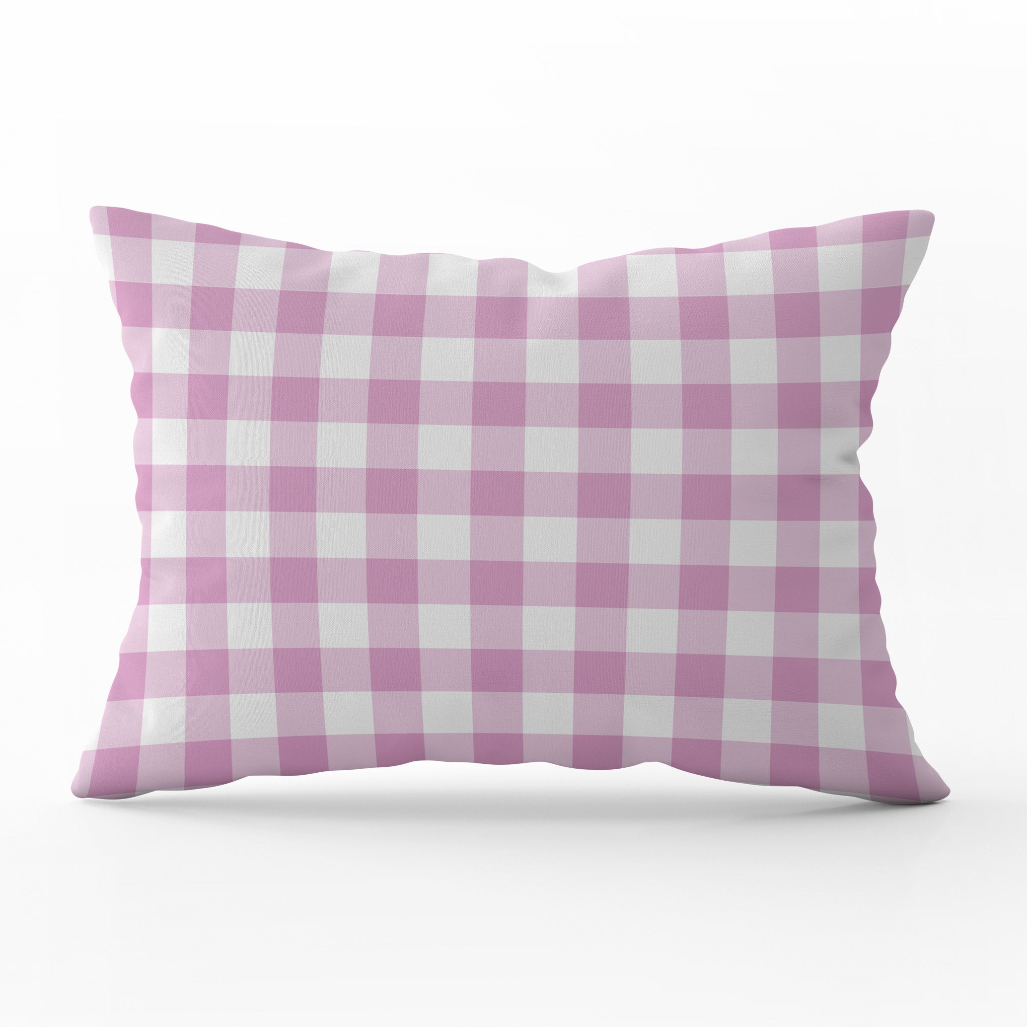 Gingham Check Small Cushion - Pinks - Hydrangea Lane Home