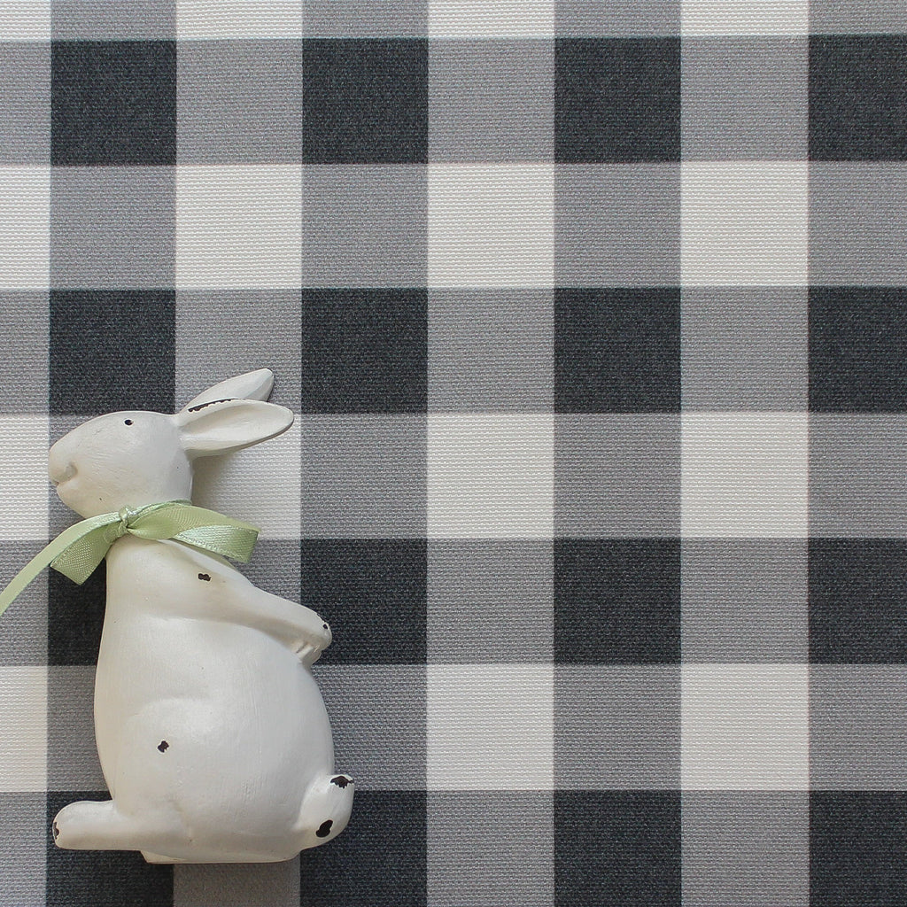 Gingham Check Small Fabric - Graphite - Hydrangea Lane Home