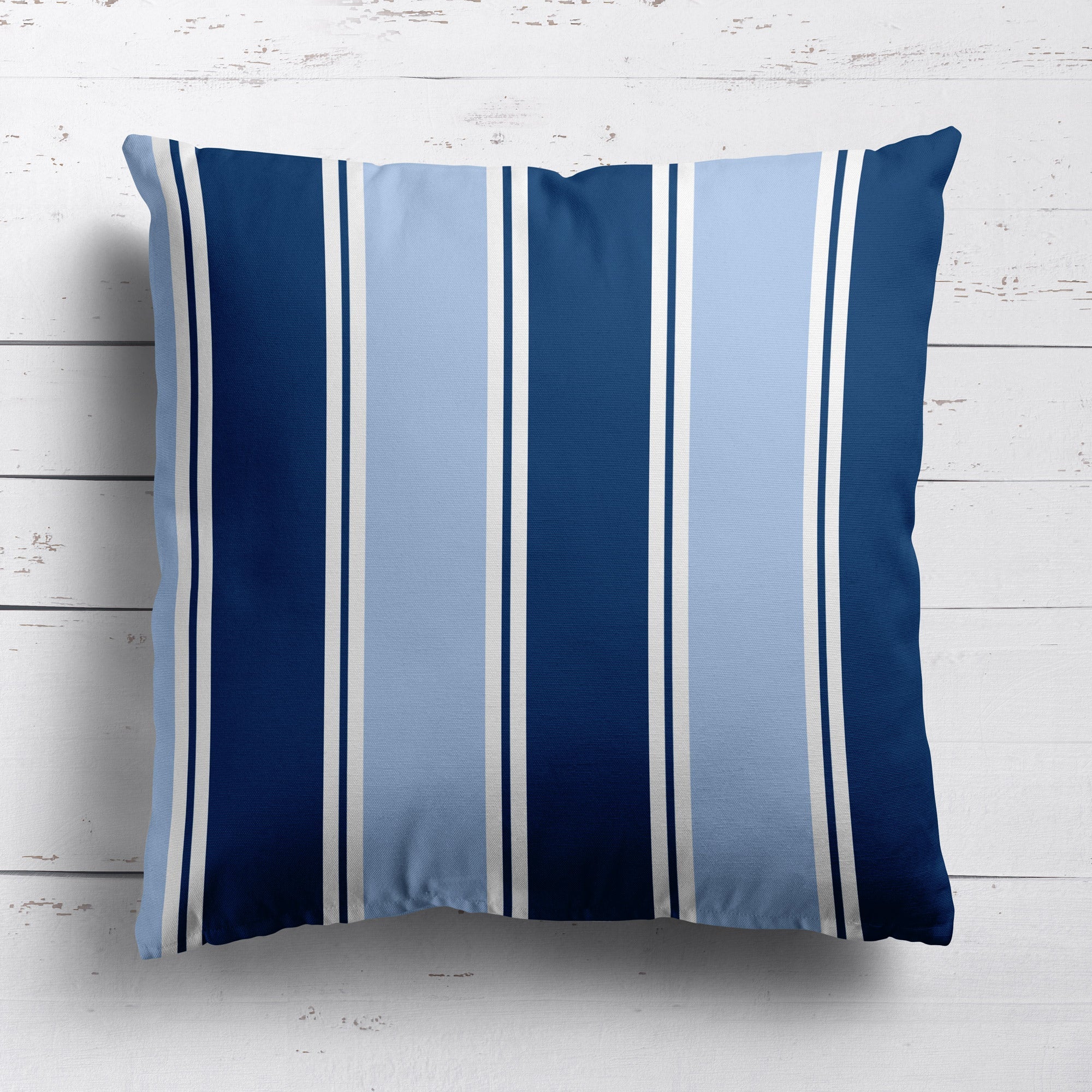 Grande Stripe Cushion- Blues and Neutrals - Hydrangea Lane Home