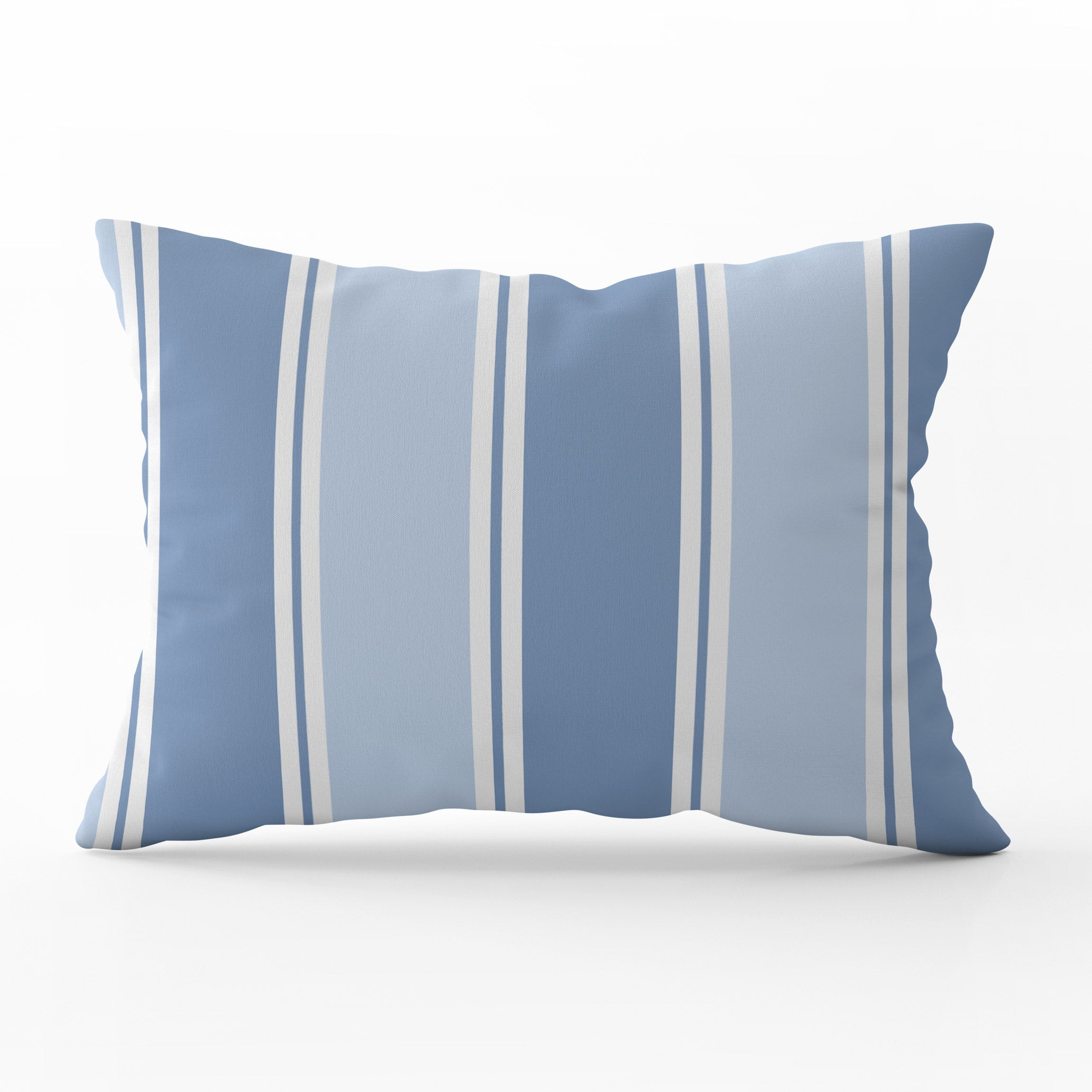 Grande Stripe Cushion- Blues and Neutrals - Hydrangea Lane Home