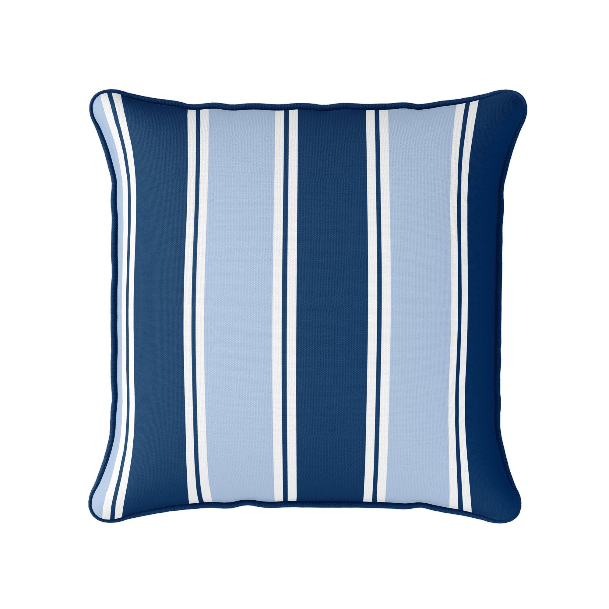 Grande Stripe Cushion- Blues and Neutrals - Hydrangea Lane Home