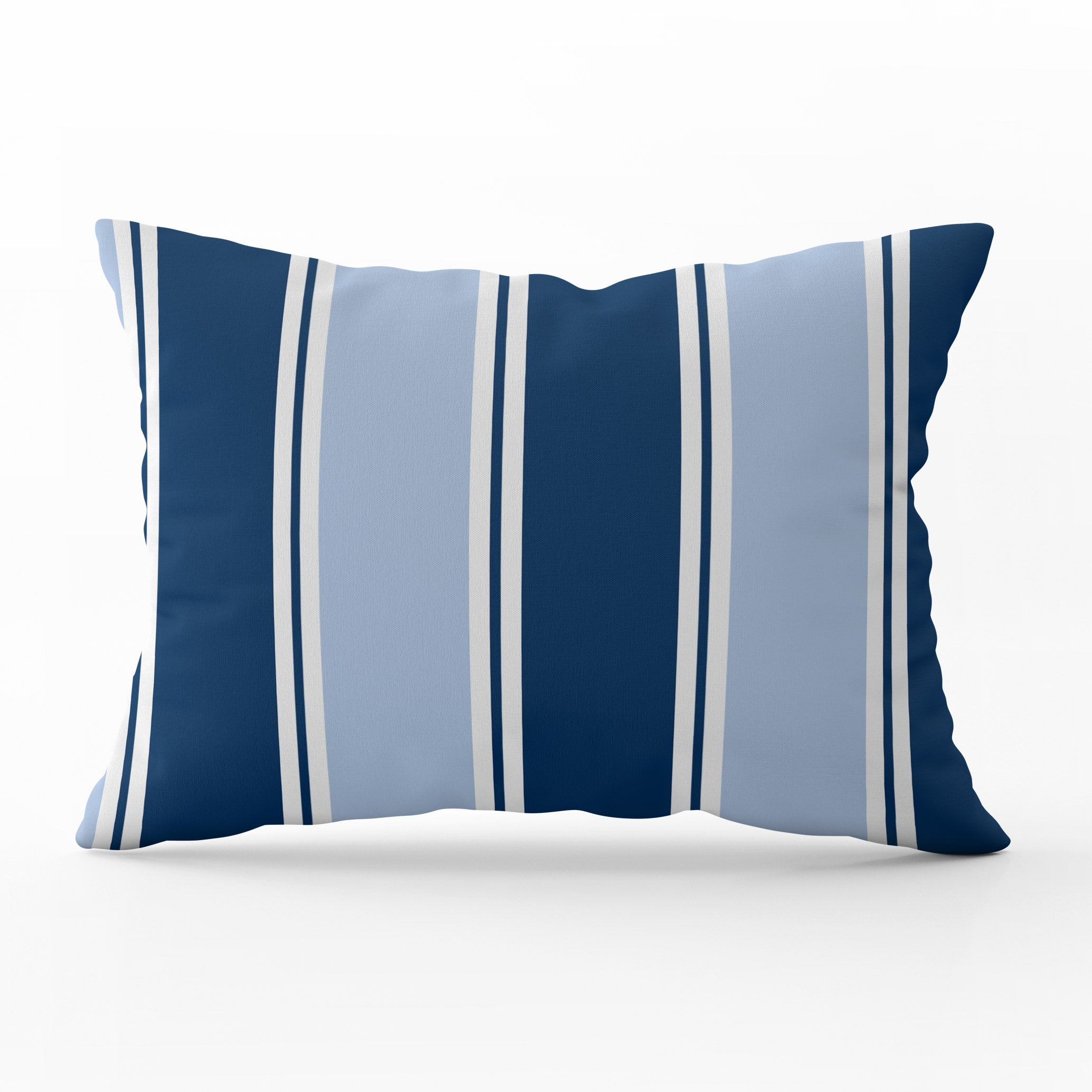 Grande Stripe Cushion- Blues and Neutrals - Hydrangea Lane Home