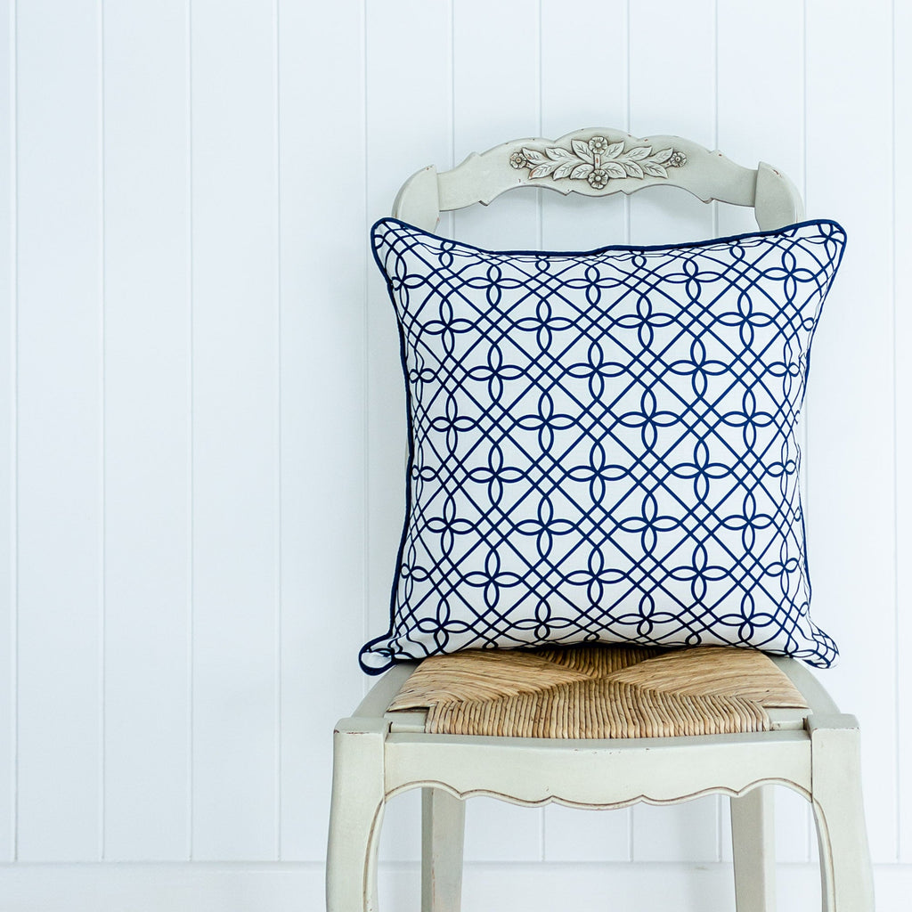 Greek Gate Cushion - Blues - Hydrangea Lane Home