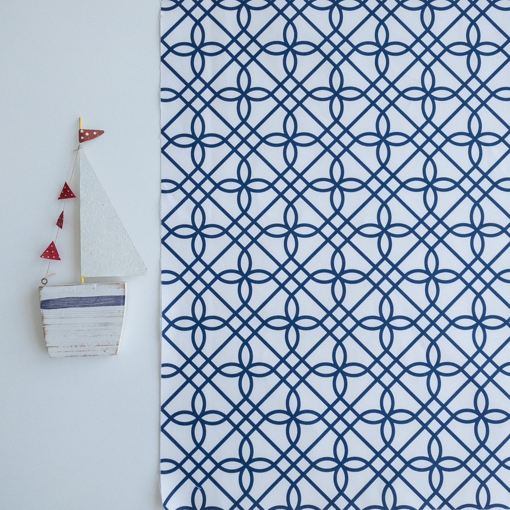 Greek Gate Fabric - Navy - Hydrangea Lane Home