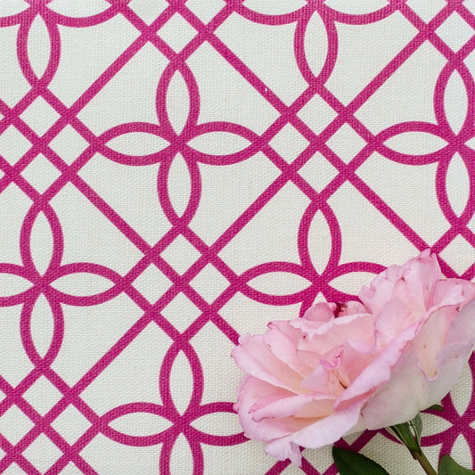 Greek Gate Fabric - Raspberry - Hydrangea Lane Home