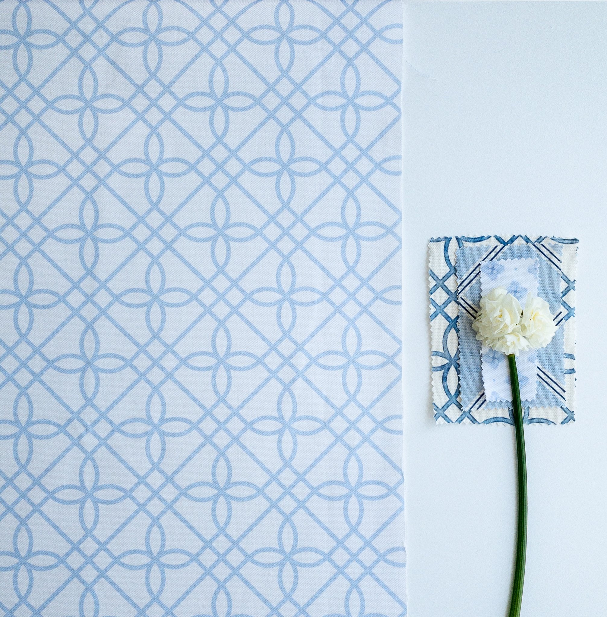 Greek Gate Fabric - Serenity - Hydrangea Lane Home