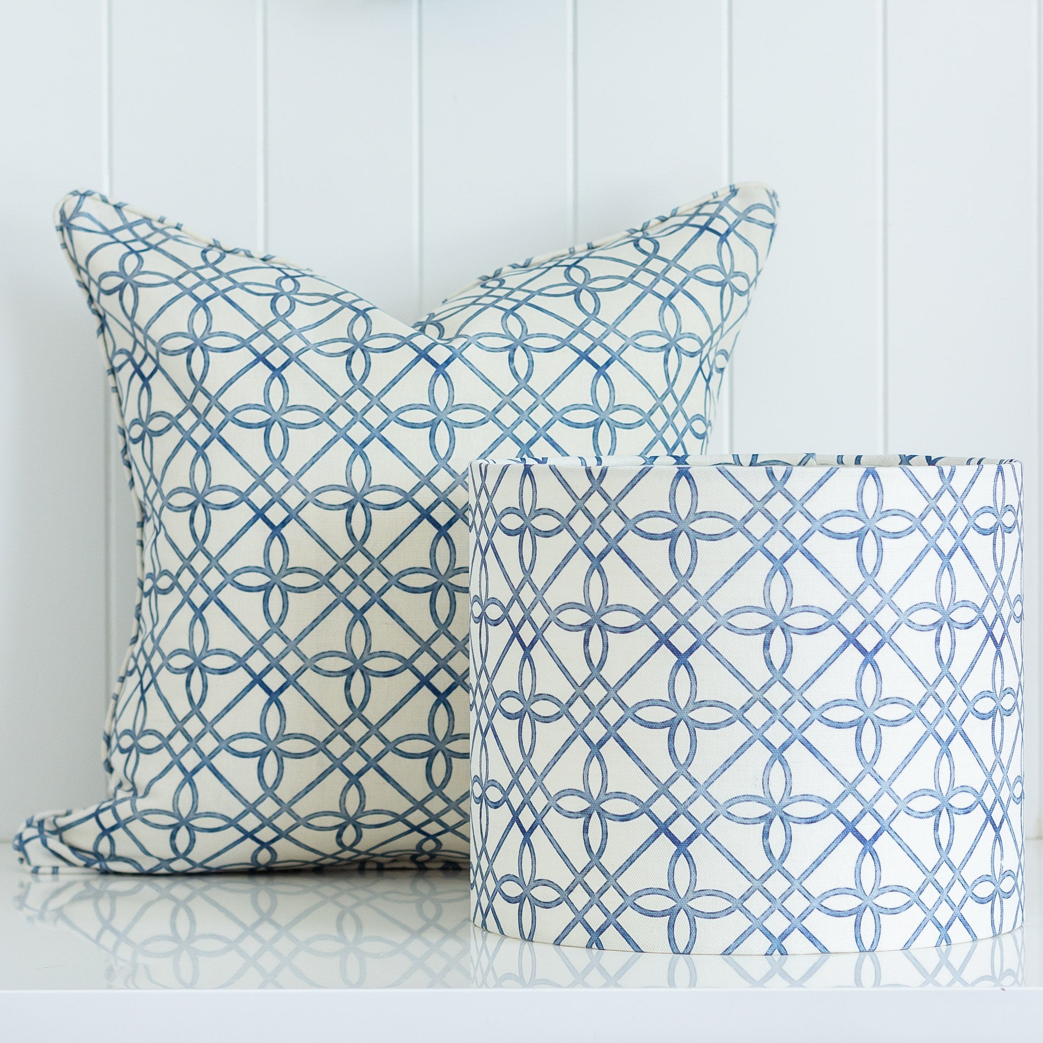 Greek Gate Rustic Cushion - Blue - Hydrangea Lane Home