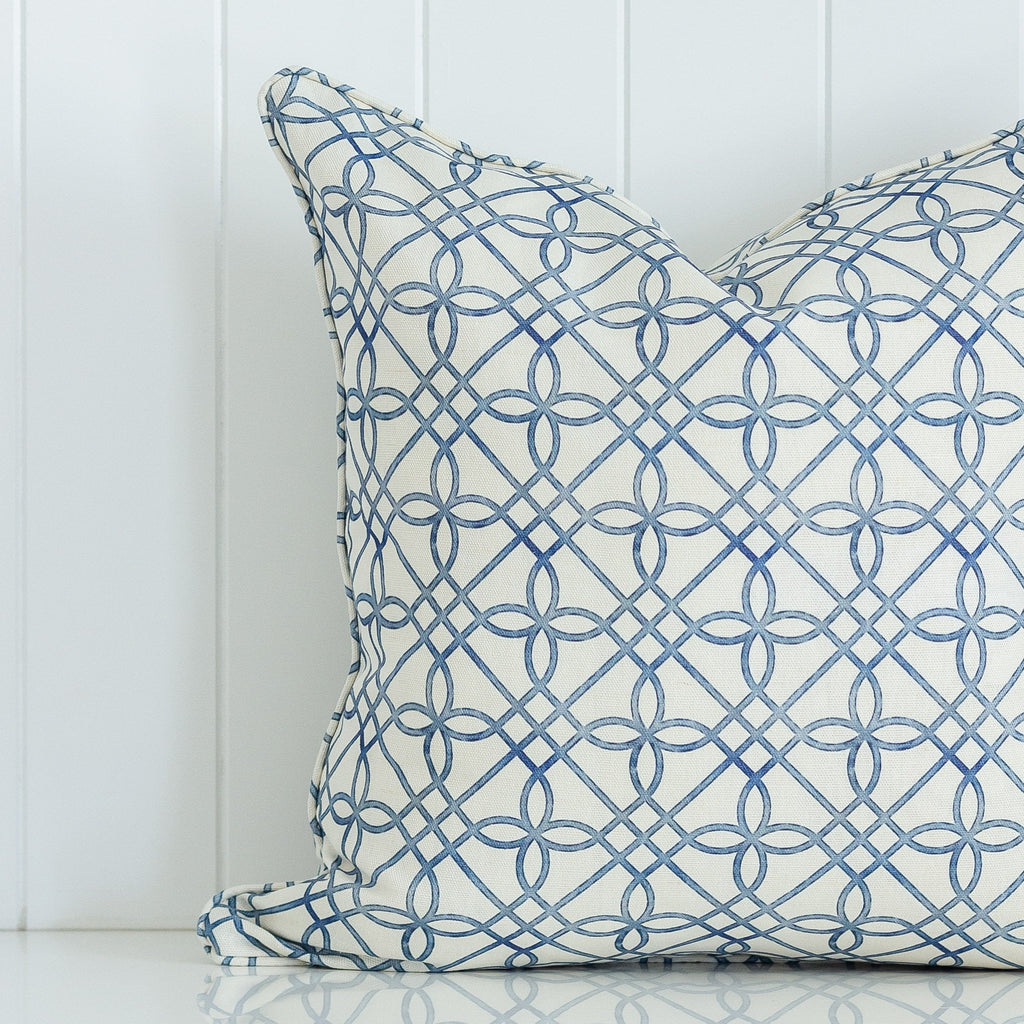 Greek Gate Rustic Cushion - Blue - Hydrangea Lane Home